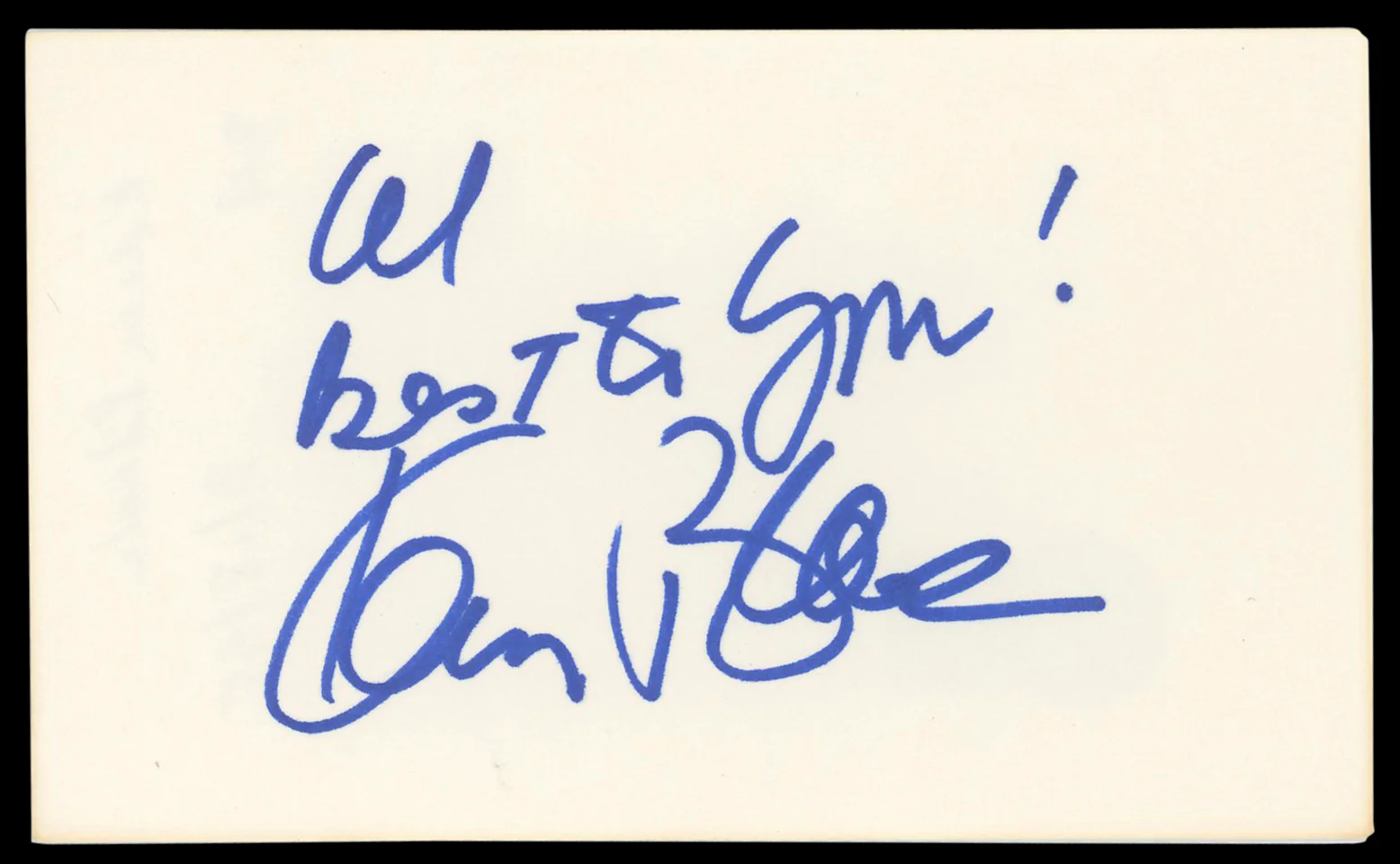 Karen Black The Great Gatsby "best to you!" Signed 3x5 Index Card BAS #AD70414 - Image 2