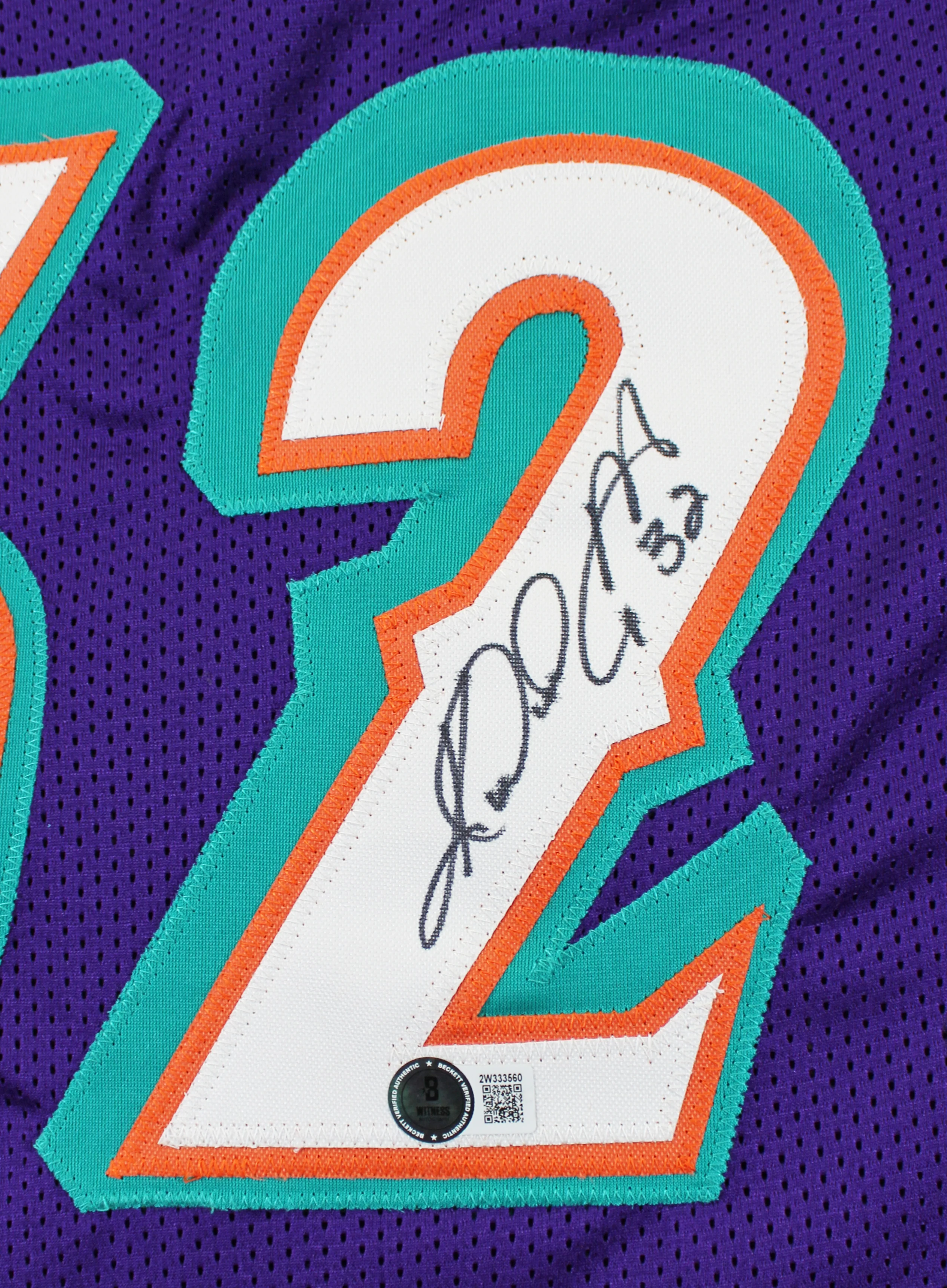 Karl Malone Authentic Signed Purple Pro Style Jersey Autographed BAS Witnessed - Image 3