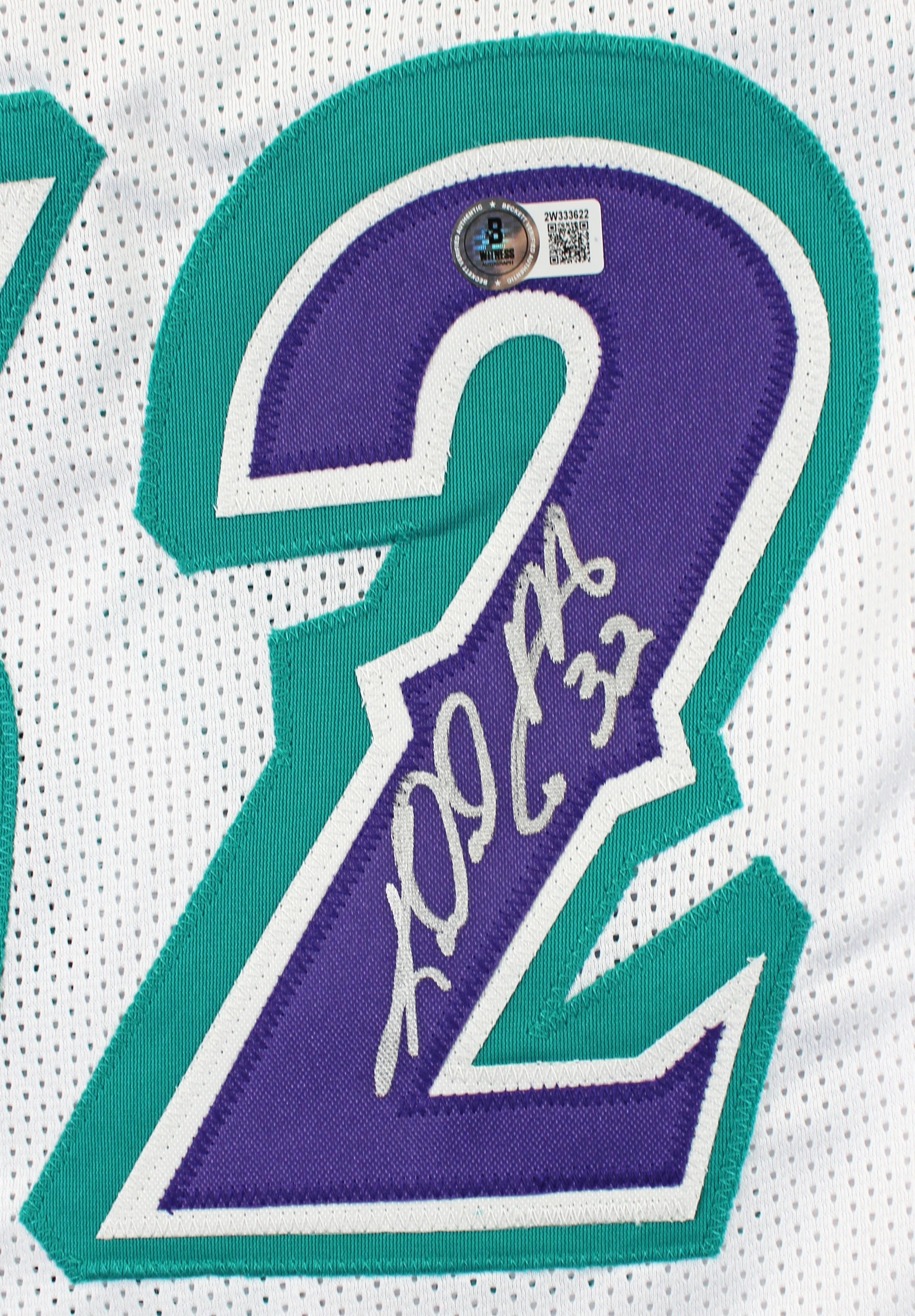 Karl Malone Authentic Signed White Pro Style Jersey Autographed BAS Witnessed - Image 3