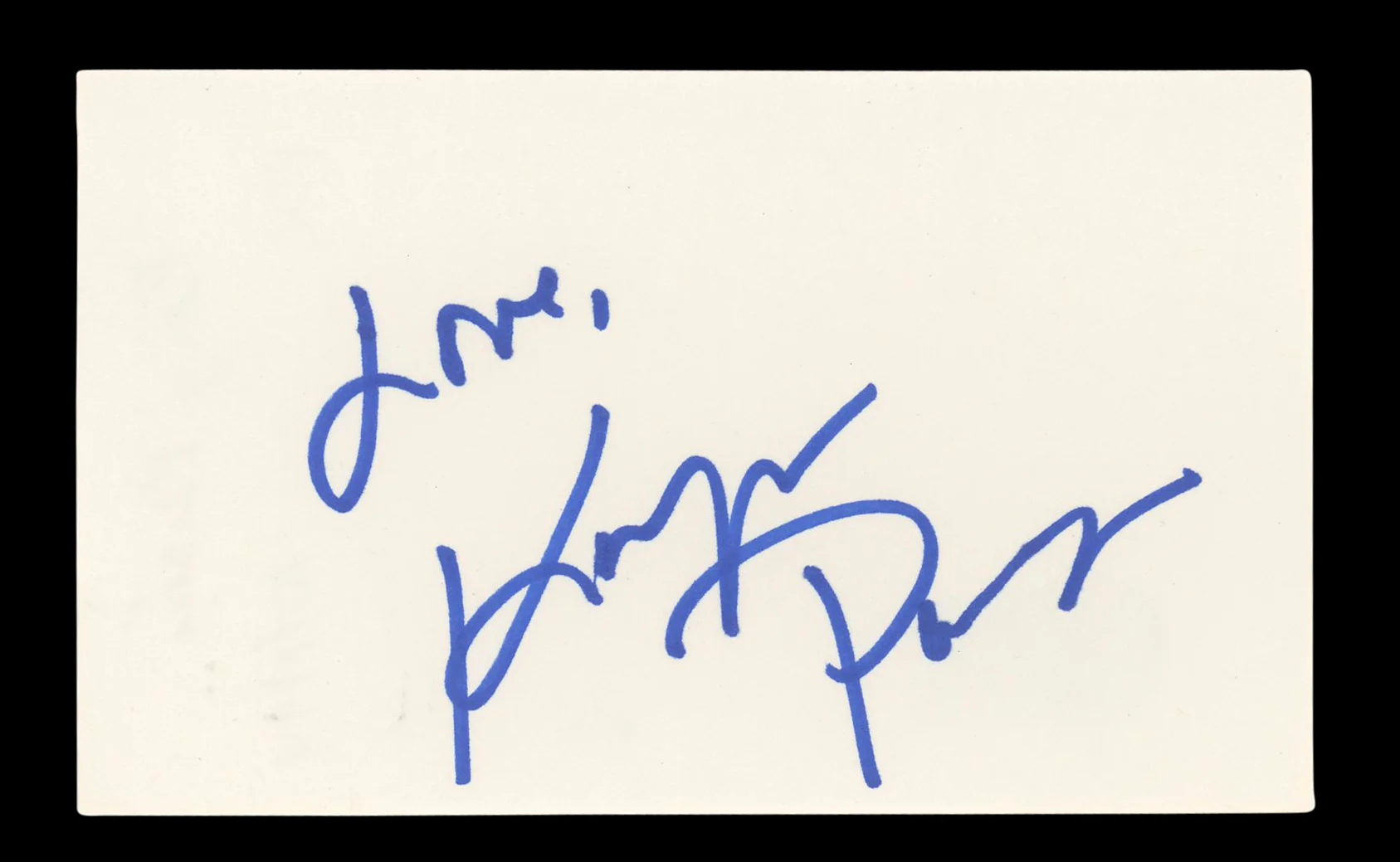 Karyn Parsons Fresh Prince of Bel-Air "Love" Signed 3x5 Index Card BAS #BL96474