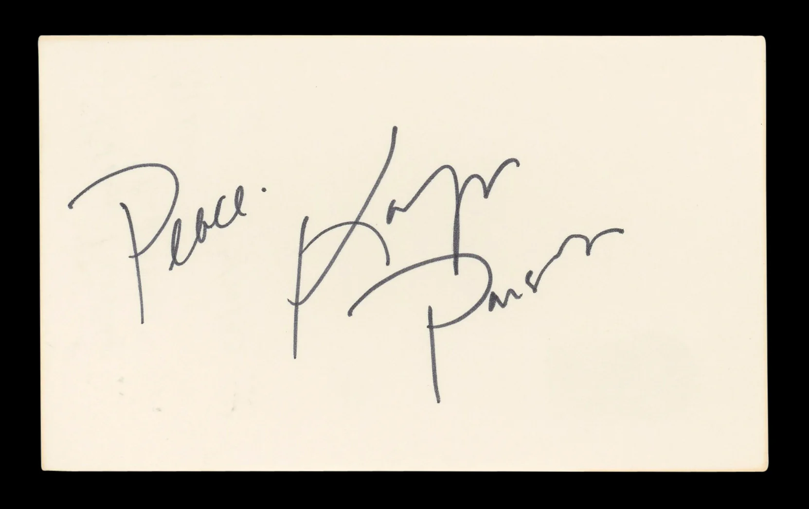 Karyn Parsons Fresh Prince of Bel-Air "Peace" Signed 3x5 Index Card BAS #BL96473 - Image 2
