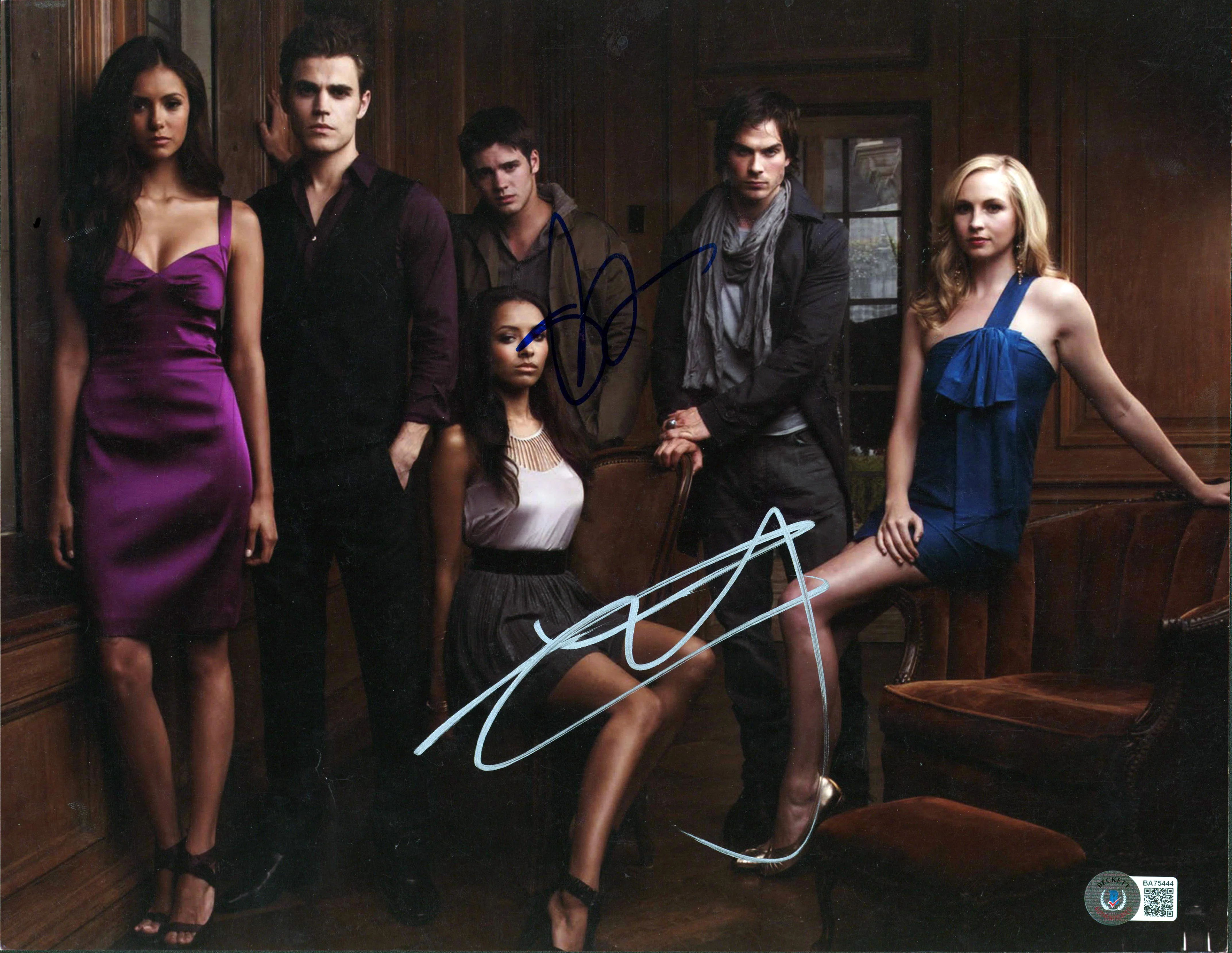 Kat Graham & Steven R McQueen Vampire Diaries Signed 11x14 Photo BAS #BA75444 - Image 2