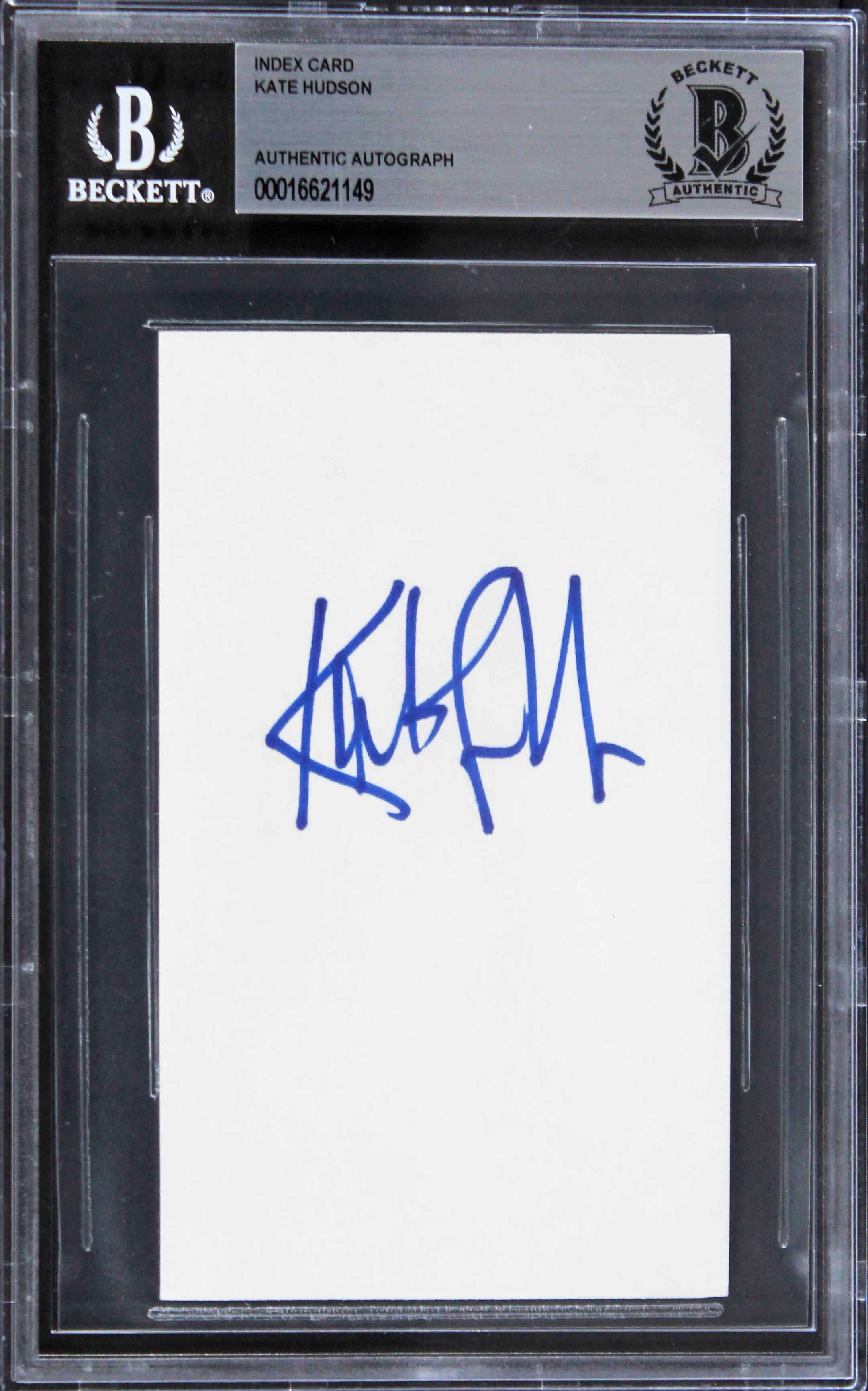 Kate Hudson Almost Famous Authentic Signed 3x5 Index Card BAS Slabbed