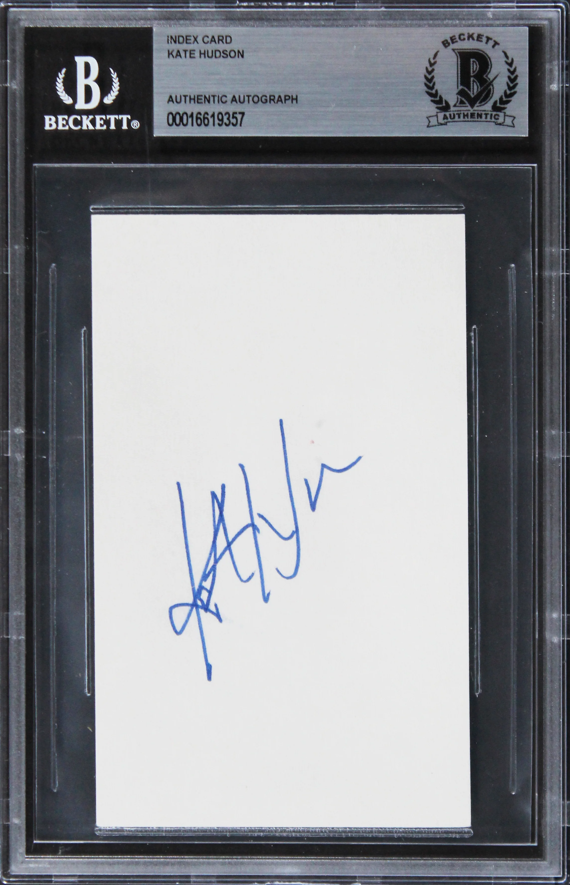 Kate Hudson How to Lose a Guy in 10 Days Signed 3x5 Index Card BAS Slabbed 1 - Image 2