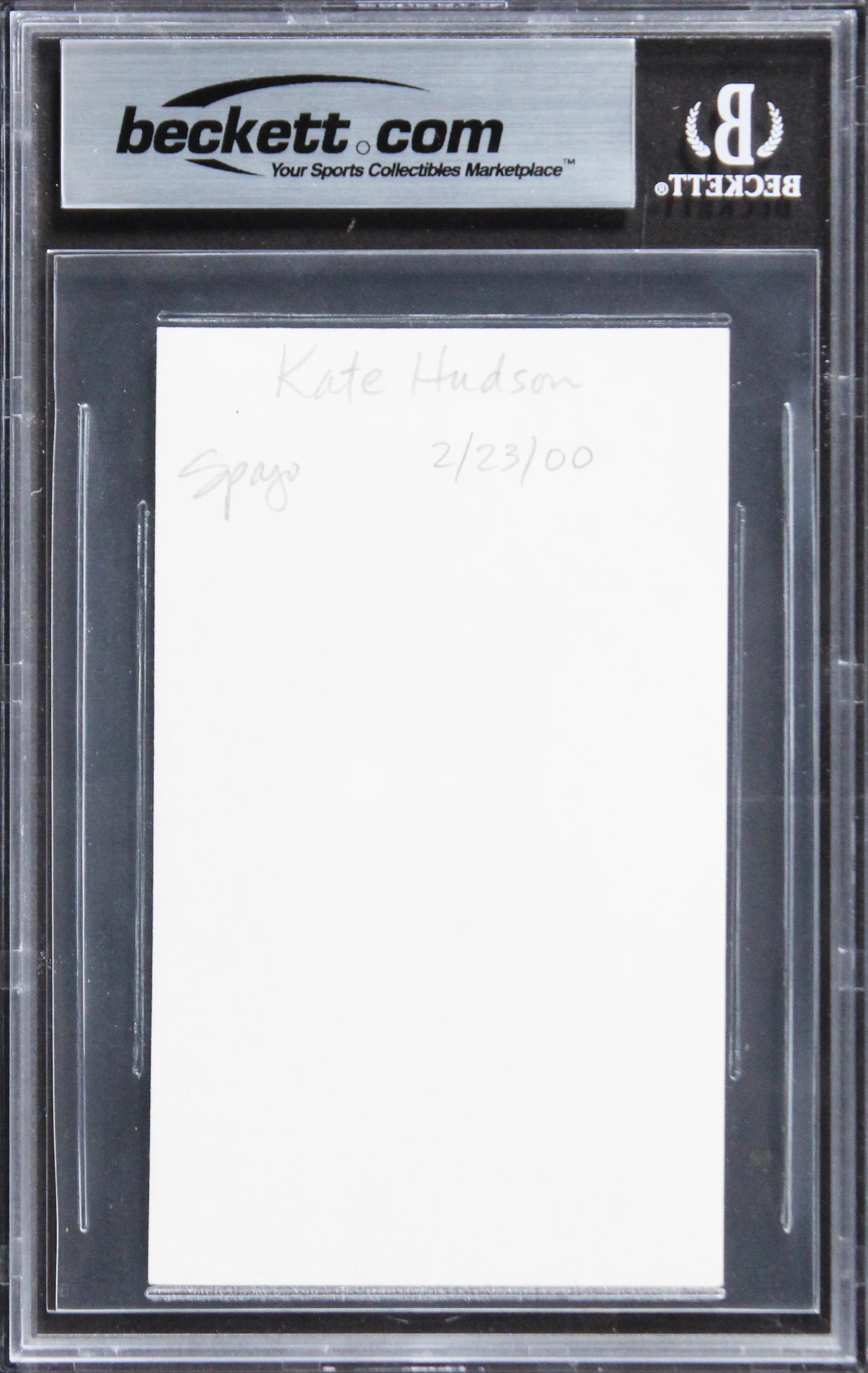 Kate Hudson How to Lose a Guy in 10 Days Signed 3x5 Index Card BAS Slabbed 1 - Image 3
