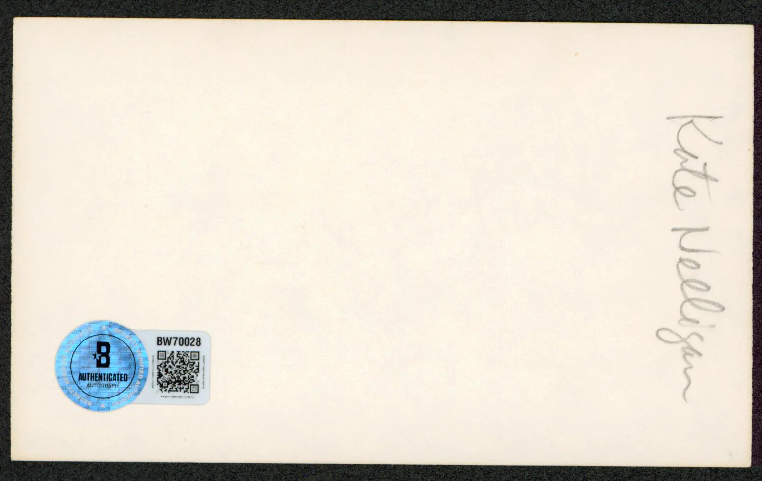Kate Nelligan The Cider House Rules Authentic Signed 3x5 Index Card BAS #BW70028 - Image 3
