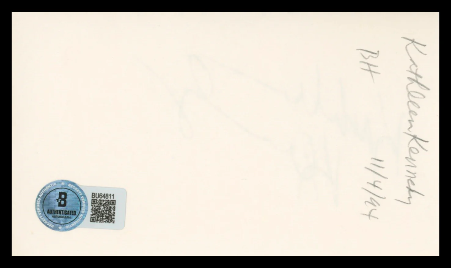Kathleen Kennedy The Mandalorian Authentic Signed 3x5 Index Card BAS #BU64811 - Image 3