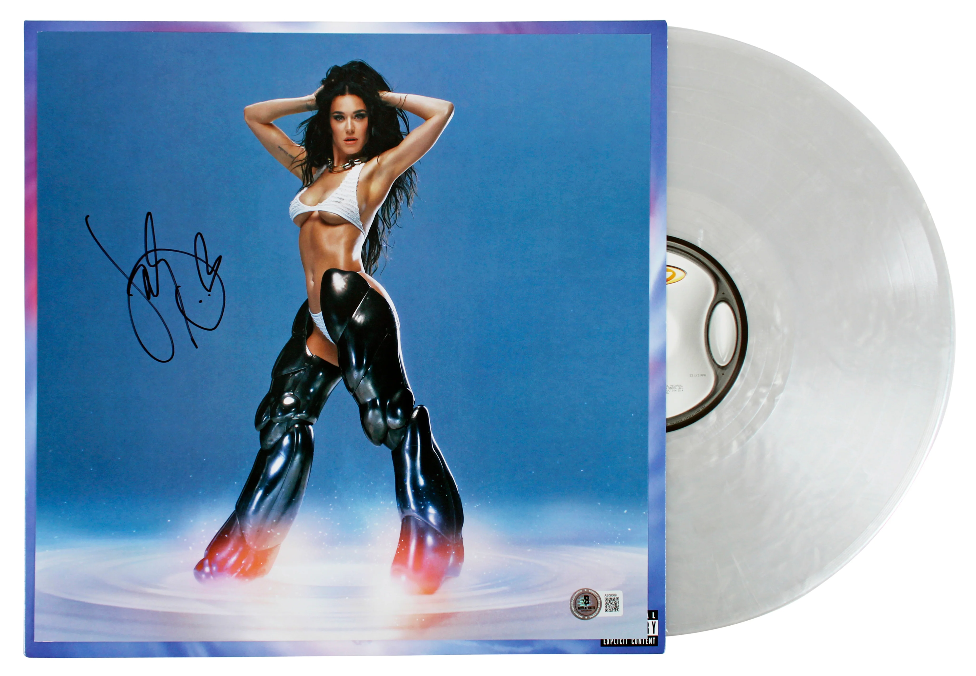 Katy Perry Authentic Signed 143 Album Flat w/ Album & Vinyl Autographed BAS - Image 2