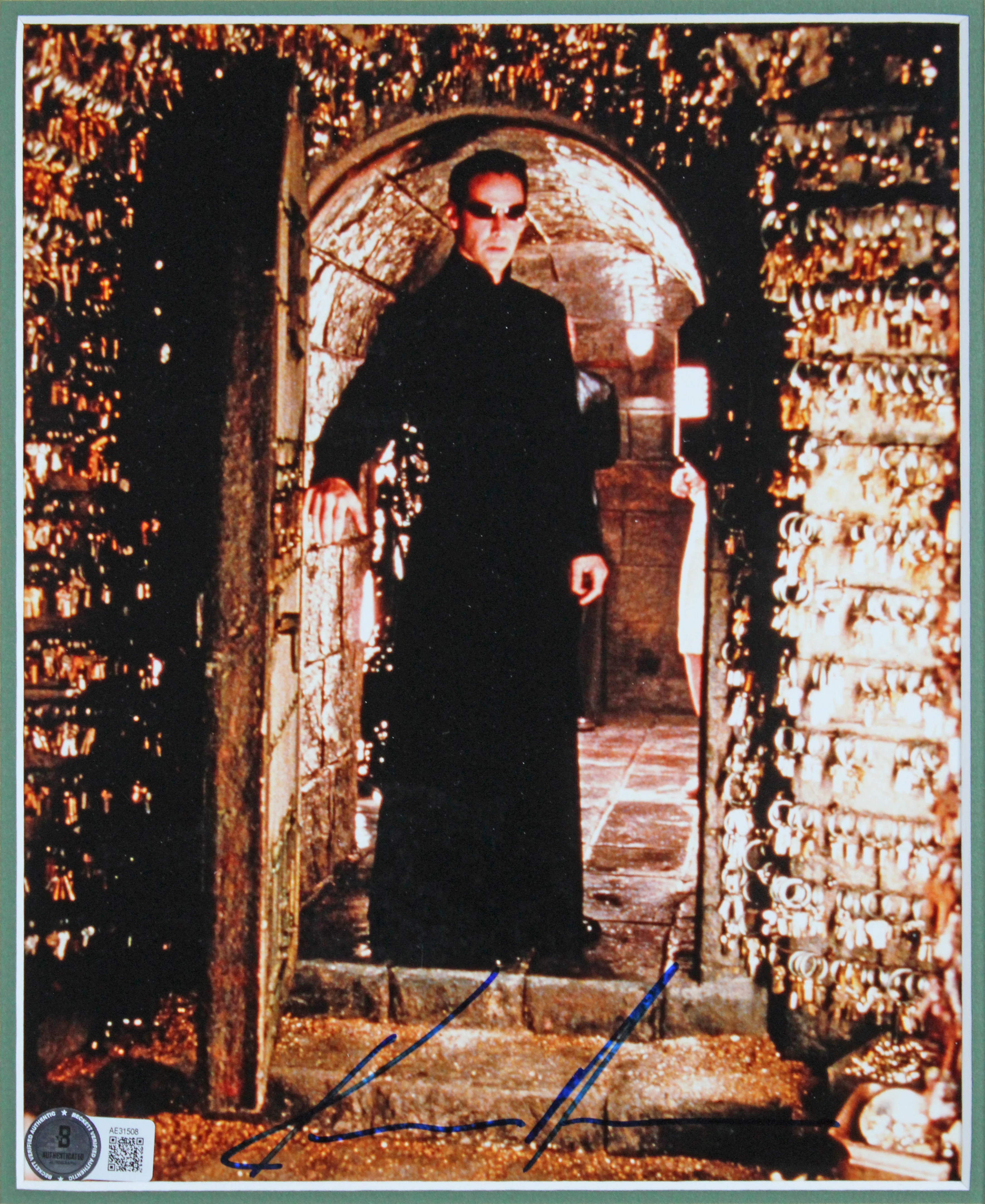 Keanu Reeves & Laurence Fishburne The Matrix Authentic Signed Framed Display BAS - Image 3