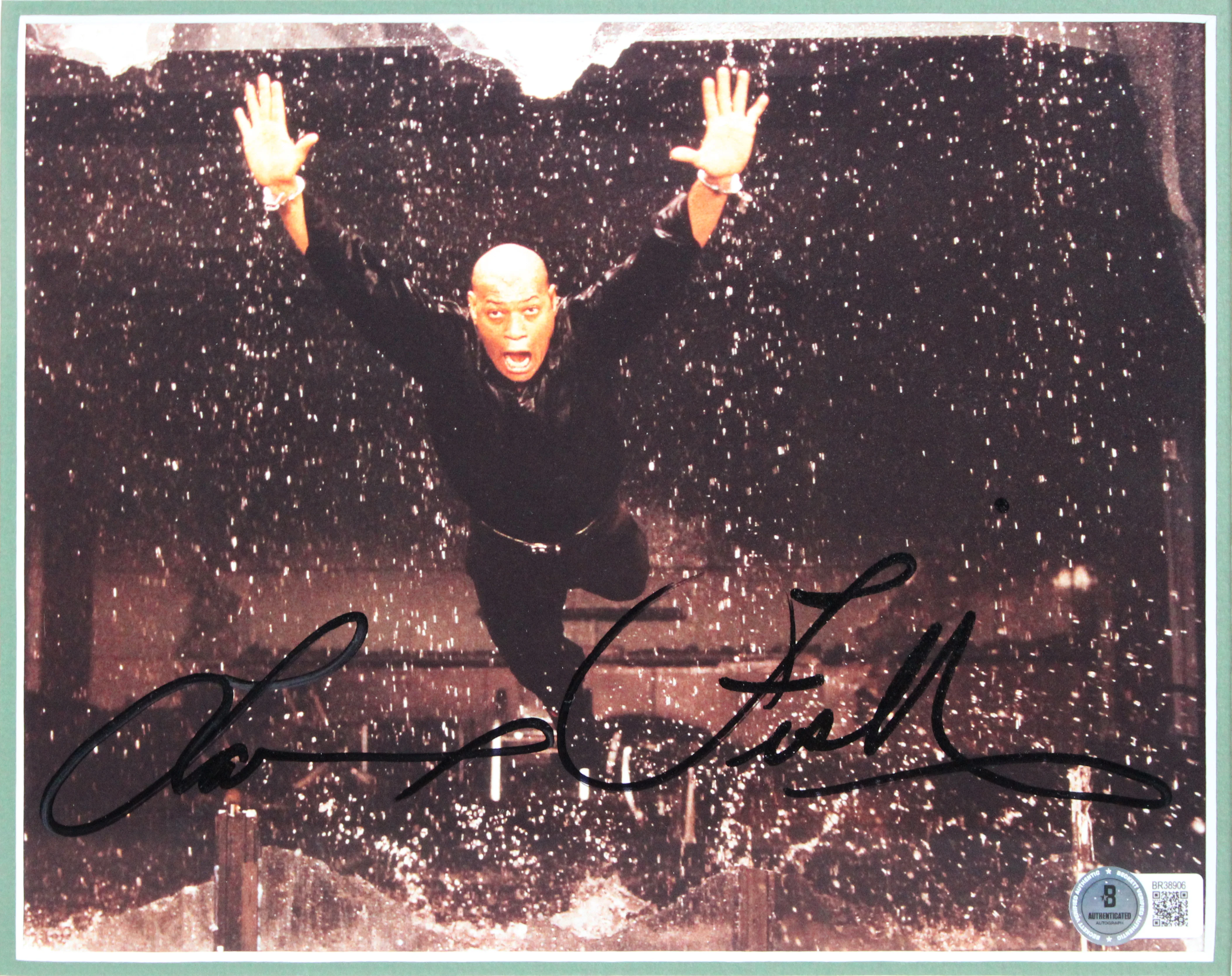 Keanu Reeves & Laurence Fishburne The Matrix Authentic Signed Framed Display BAS - Image 4