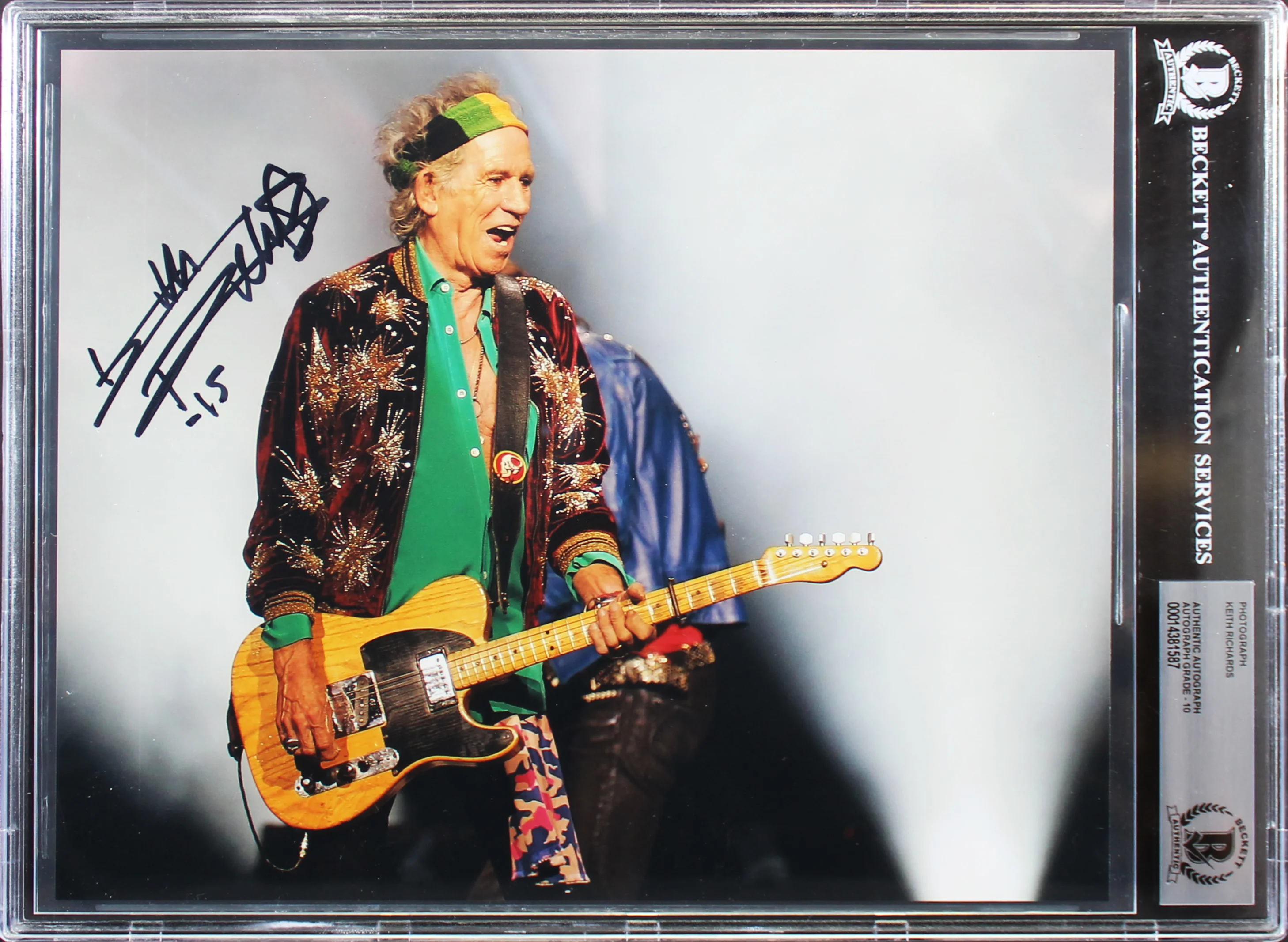 Keith Richards Rolling Stones Authentic Signed 8x10 Photo Auto 10! BAS Slabbed - Image 2