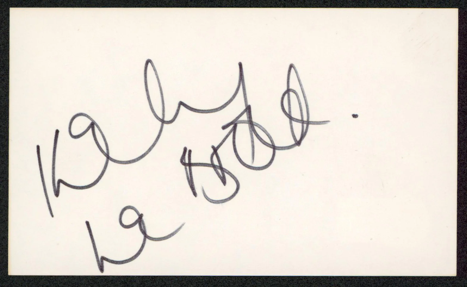 Kelly LeBrock Weird Science Authentic Signed 3x5 Index Card BAS #BW70083