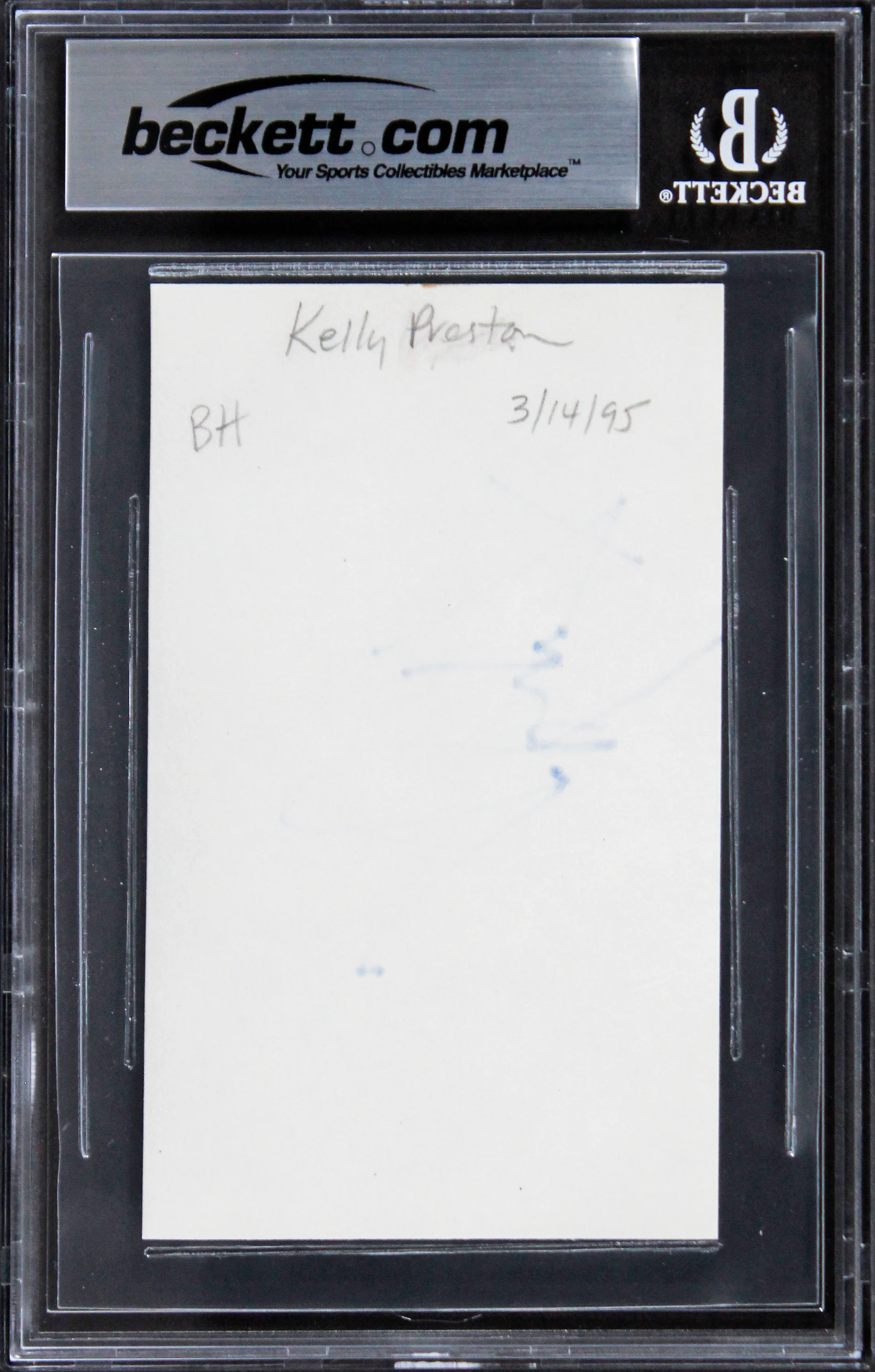 Kelly Preston Twins Authentic Signed 3x5 Index Card Autographed BAS Slabbed - Image 3
