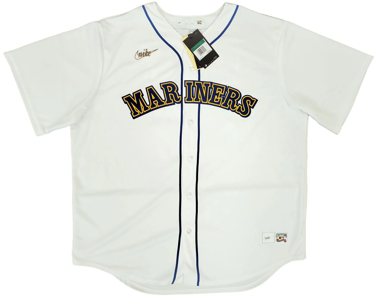 Ken Griffey Jr. Signed Seattle Mariners Nike Throwback Baseball Jersey BAS - Image 3