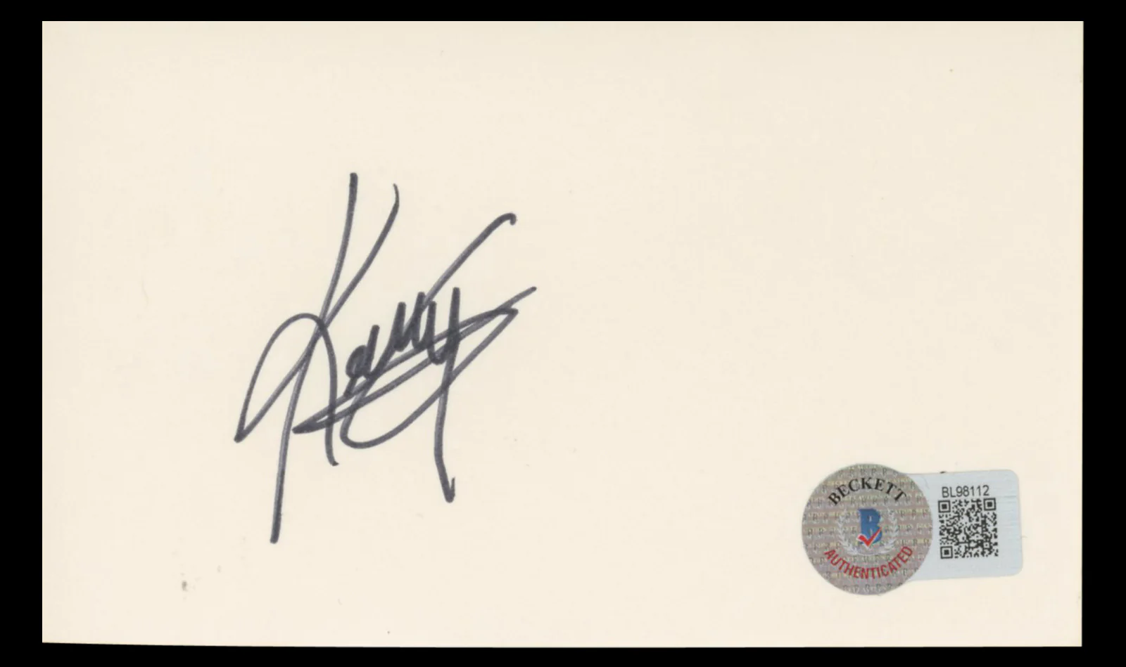 Kenny G. Authentic Signed 3x5 Index Card Autographed BAS #BL98112