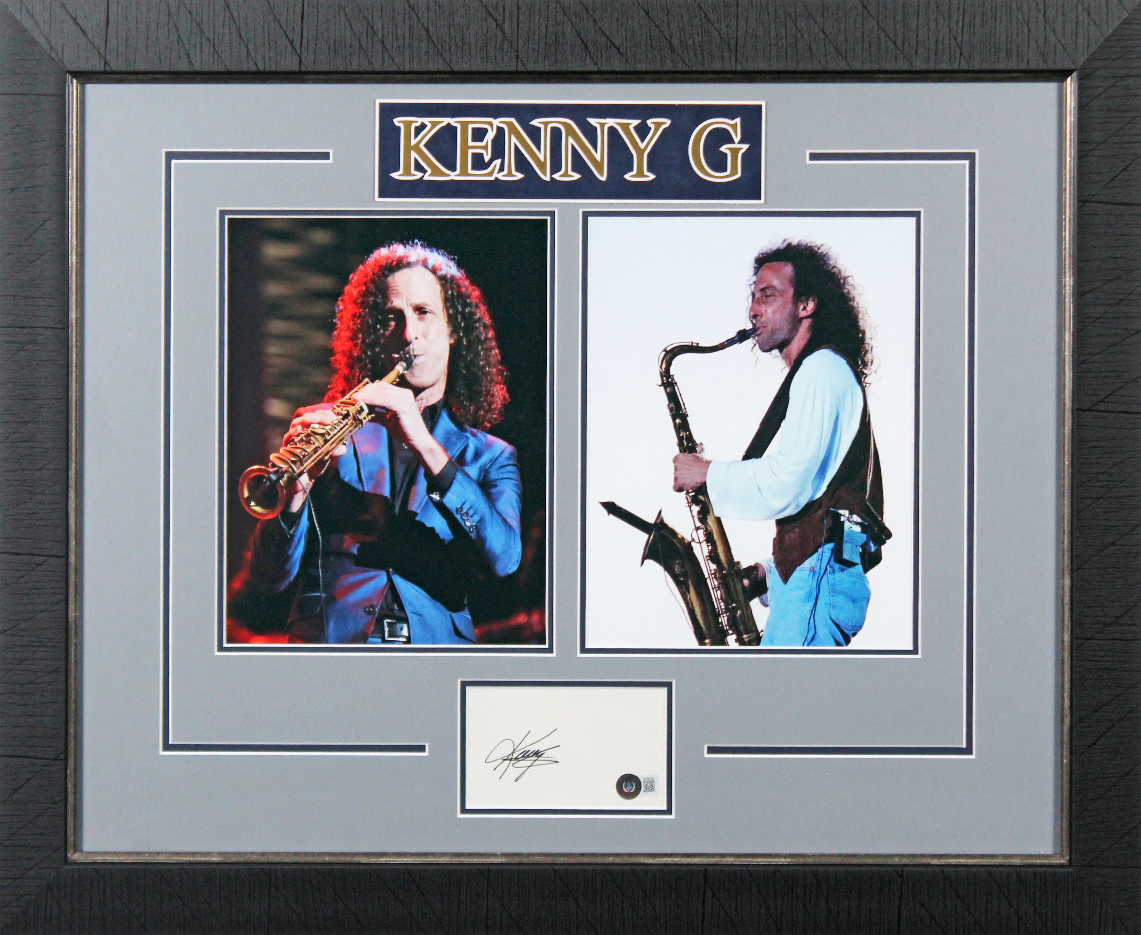 Kenny G Authentic Signed 3x5 Index Card Framed Display BAS #BL98109 - Image 2