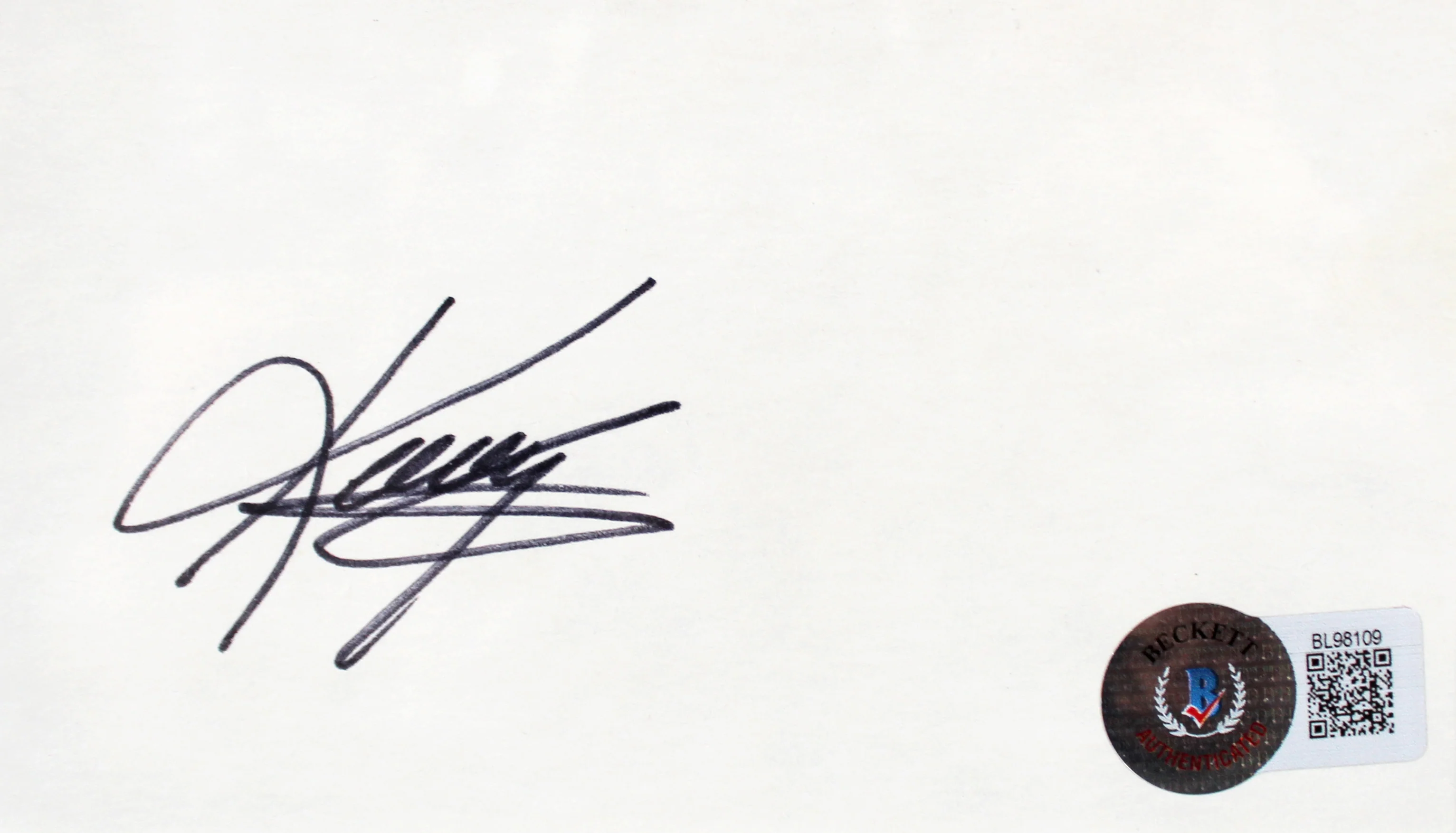 Kenny G Authentic Signed 3x5 Index Card Framed Display BAS #BL98109 - Image 3