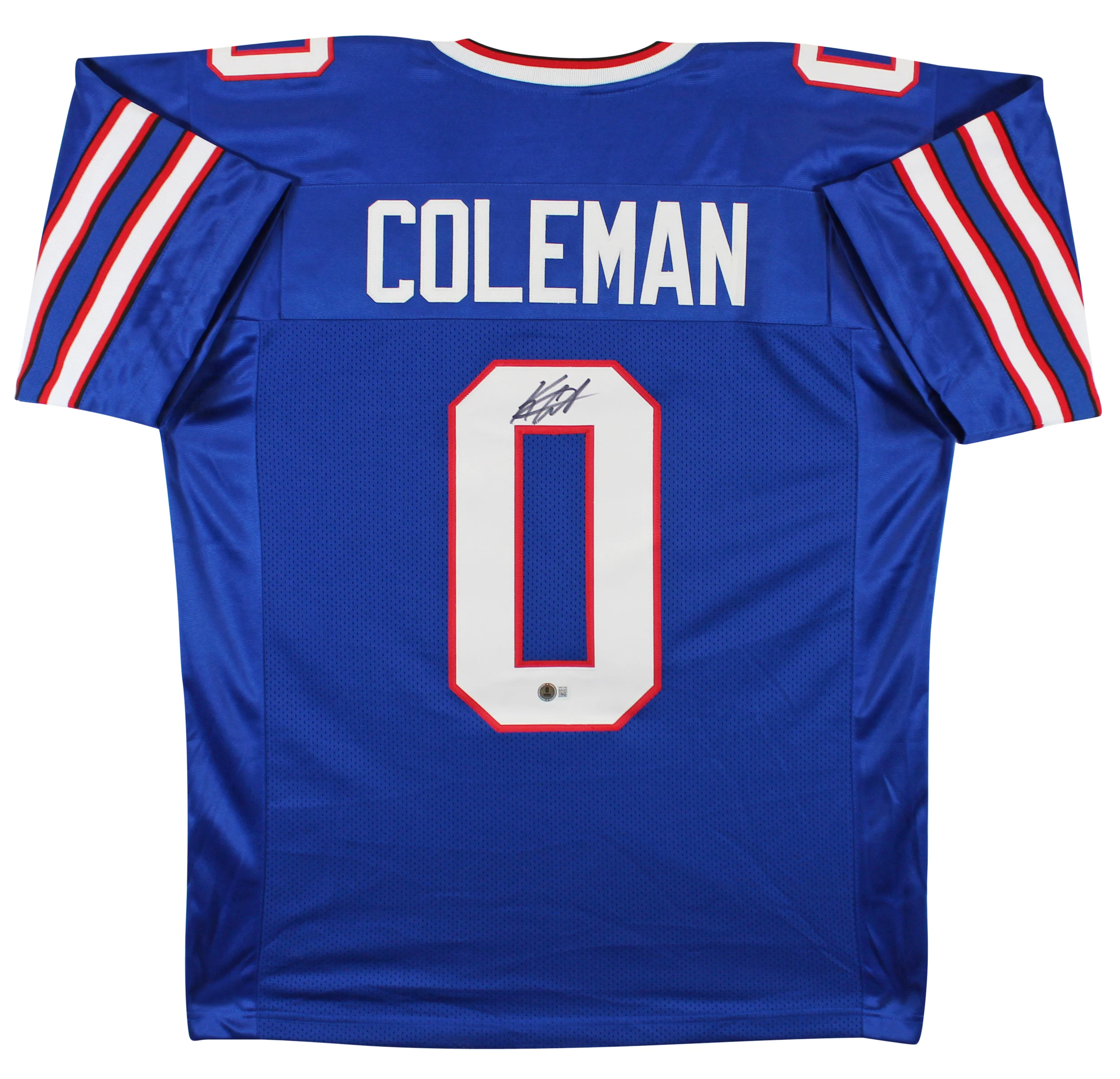 Keon Coleman Authentic Signed Blue Pro Style Jersey Autographed BAS Witnessed - Image 2