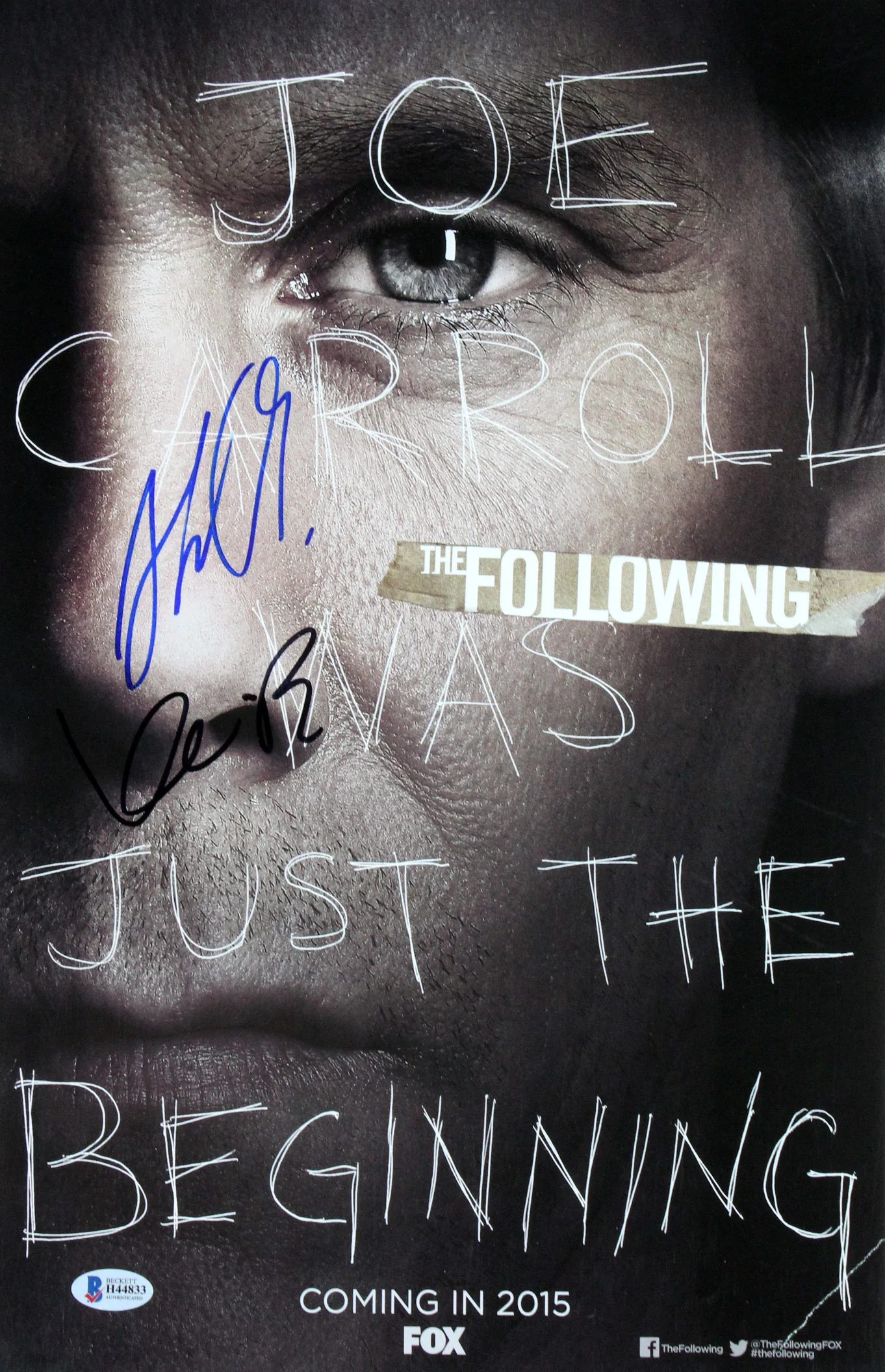 Kevin Bacon & Shawn Ashmore The Following Signed 11x17 Photo BAS #H44833 - Image 2