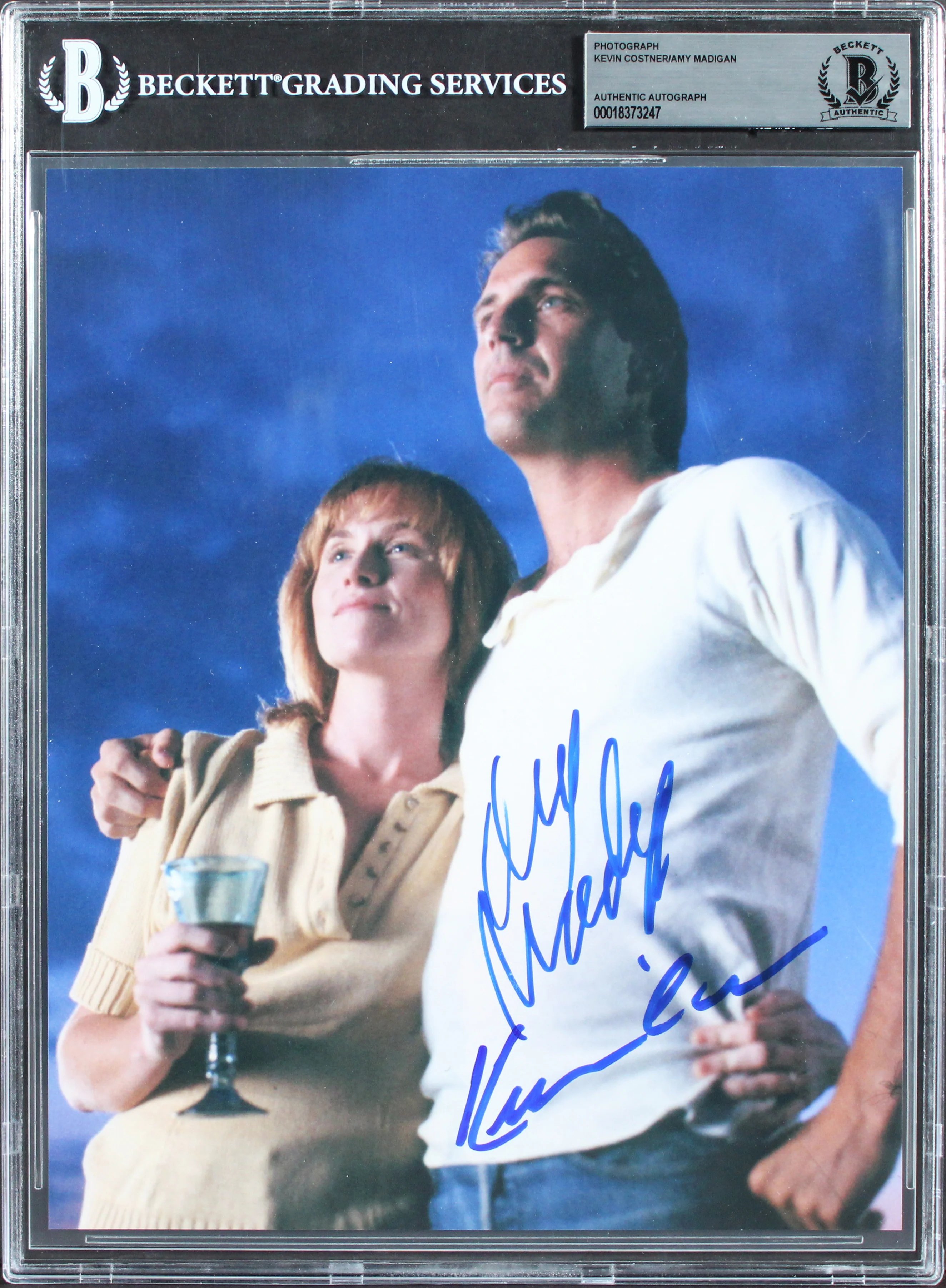 Kevin Costner & Amy Madigan Field of Dreams Signed 8x10 Photo BAS Slabbed - Image 2