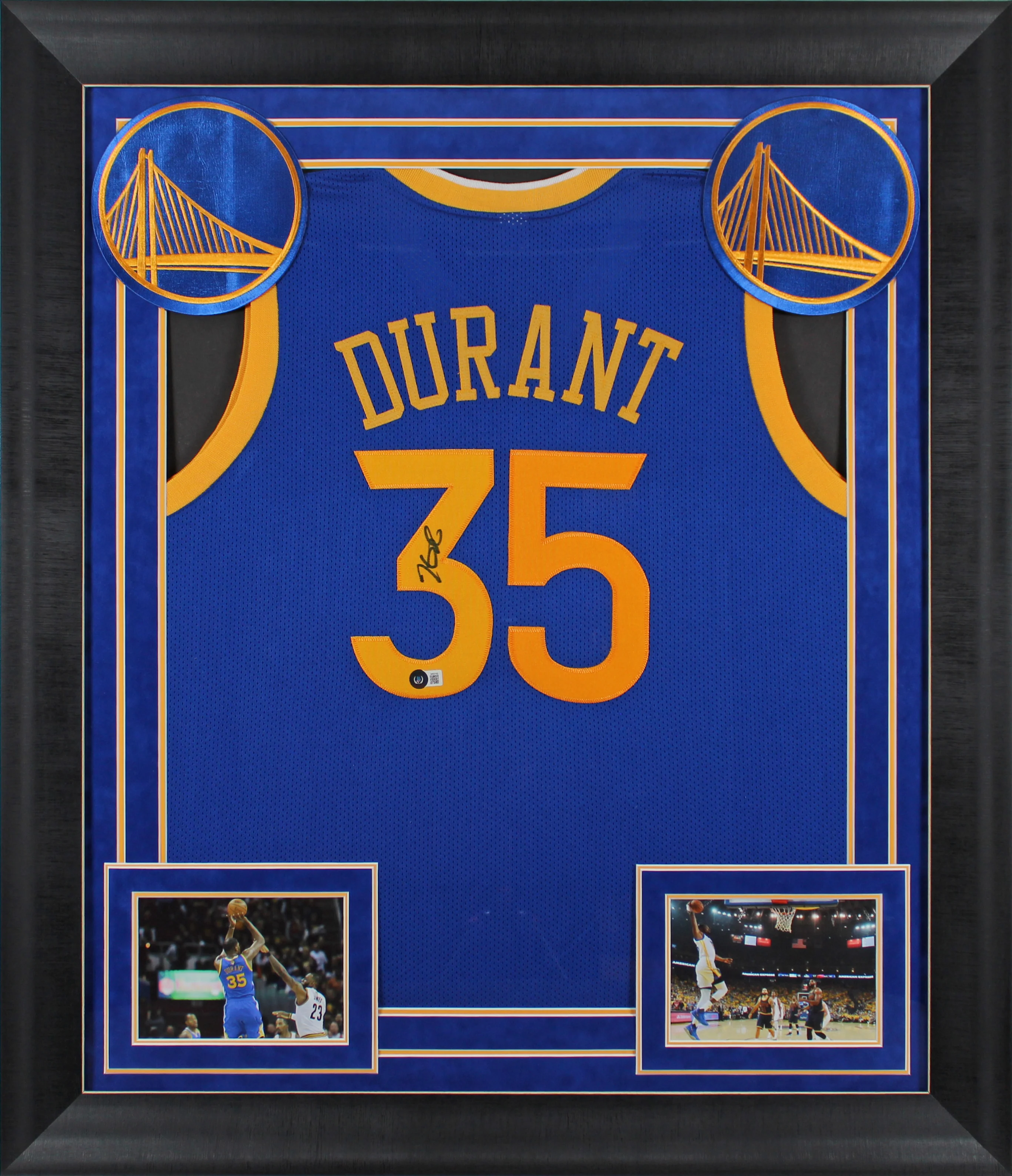 Kevin Durant Authentic Signed Blue Pro Style Framed Jersey BAS Witnessed - Image 2
