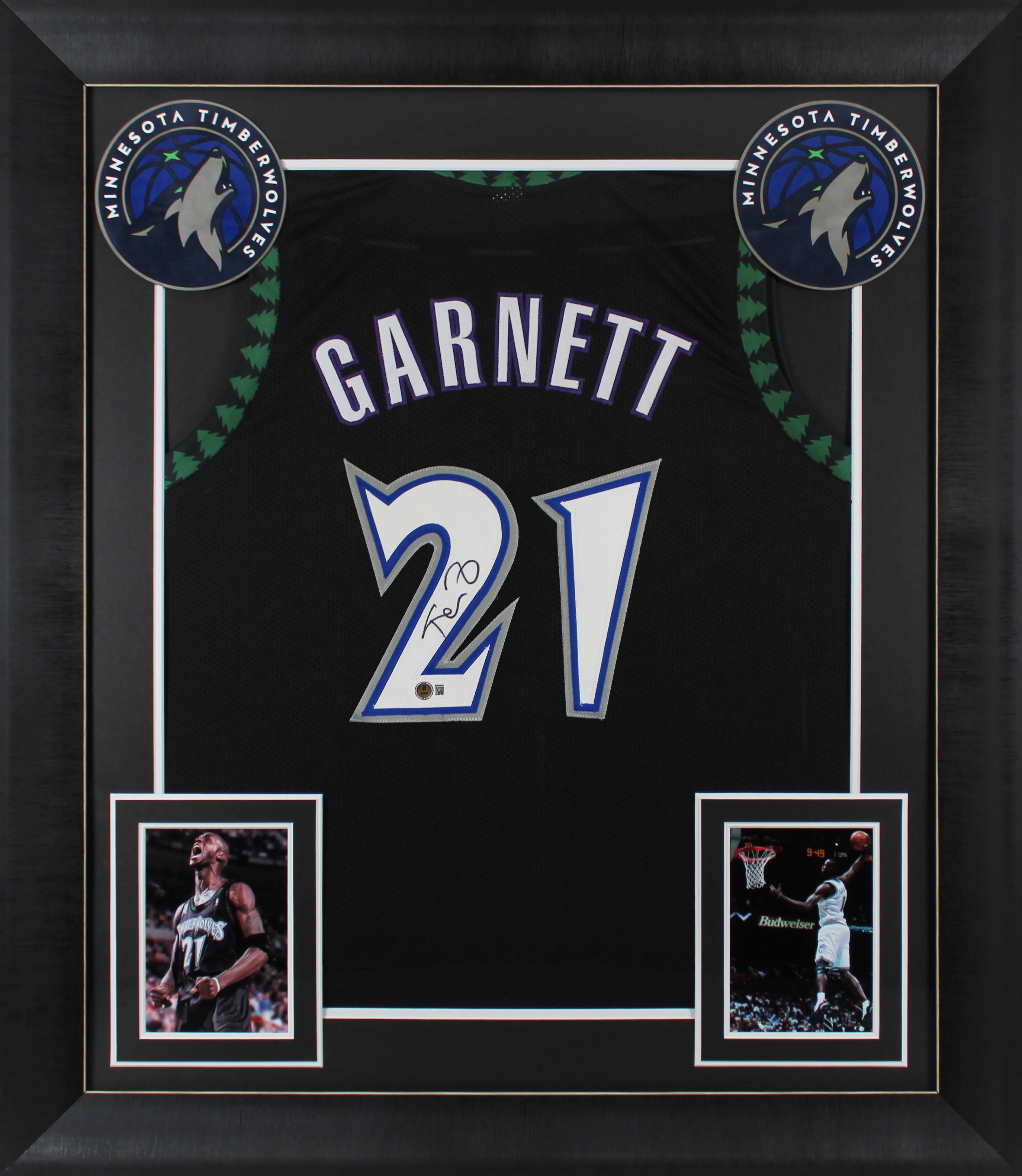 Kevin Garnett Authentic Signed Black Pro Style Framed Jersey BAS Witnessed - Image 2