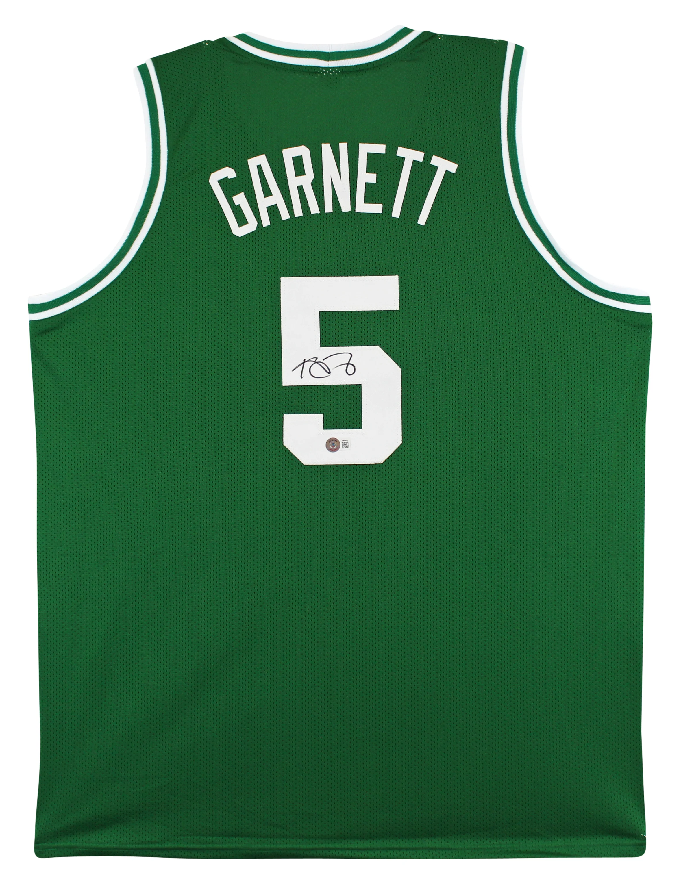 Kevin Garnett Authentic Signed Green Pro Style Jersey Autographed BAS Witnessed - Image 2
