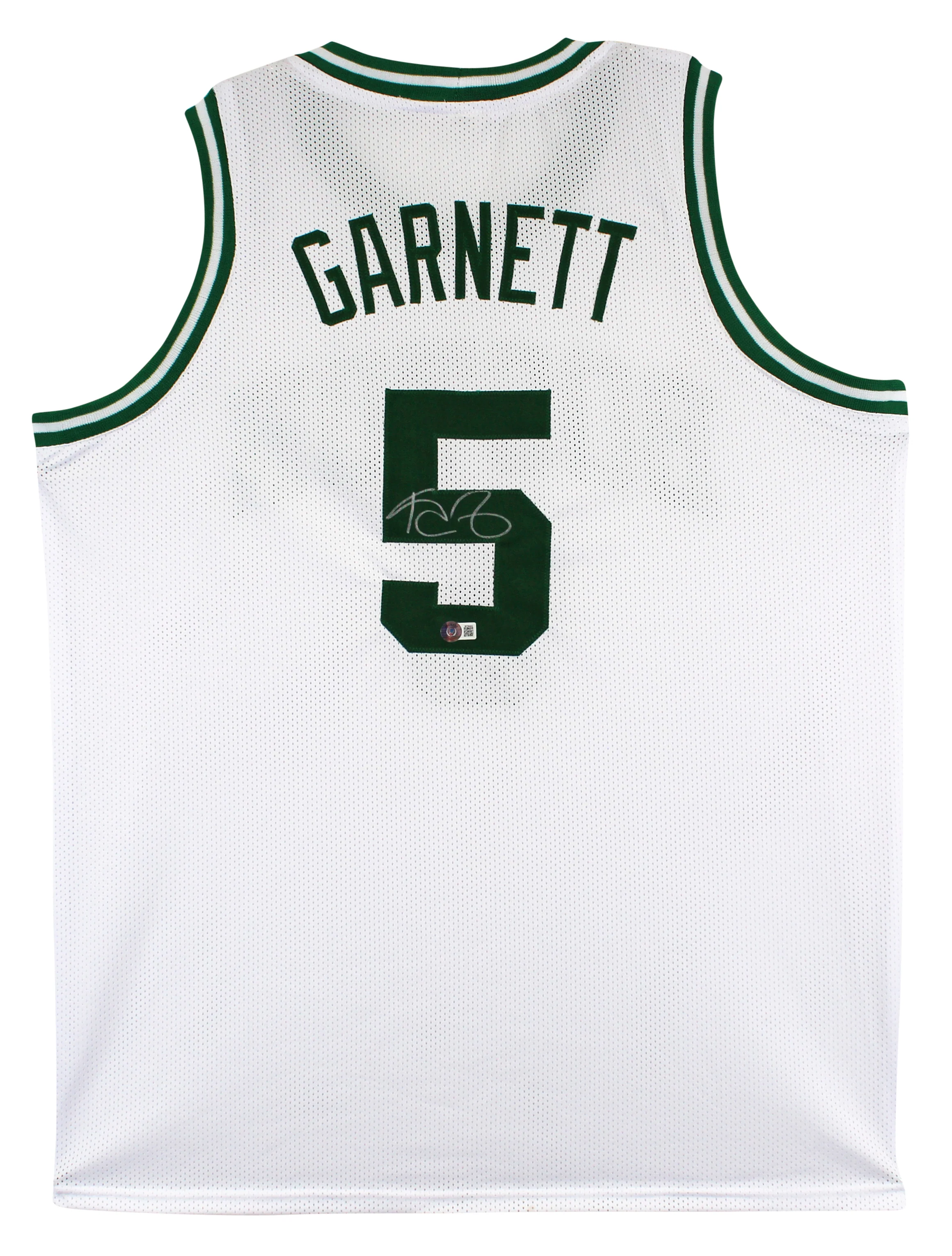 Kevin Garnett Authentic Signed White Pro Style Jersey BAS Witnessed - Image 2