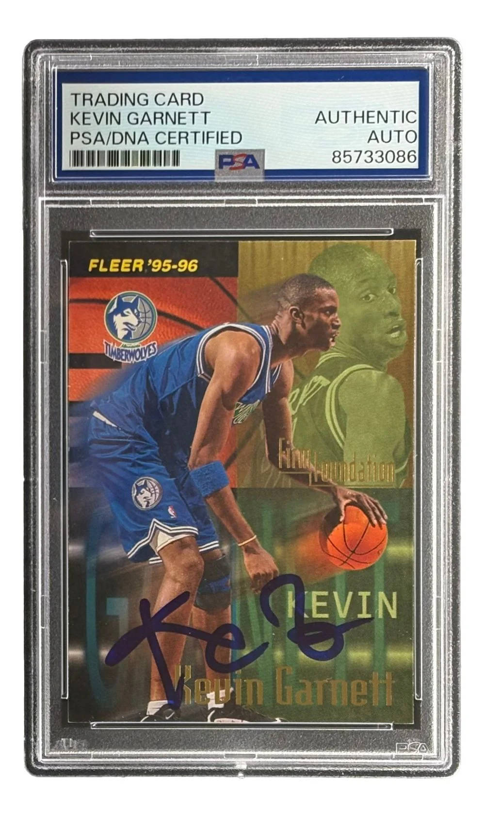 Kevin Garnett Signed 1995/96 Fleer #335 Timberwolves Rookie Card PSA/DNA