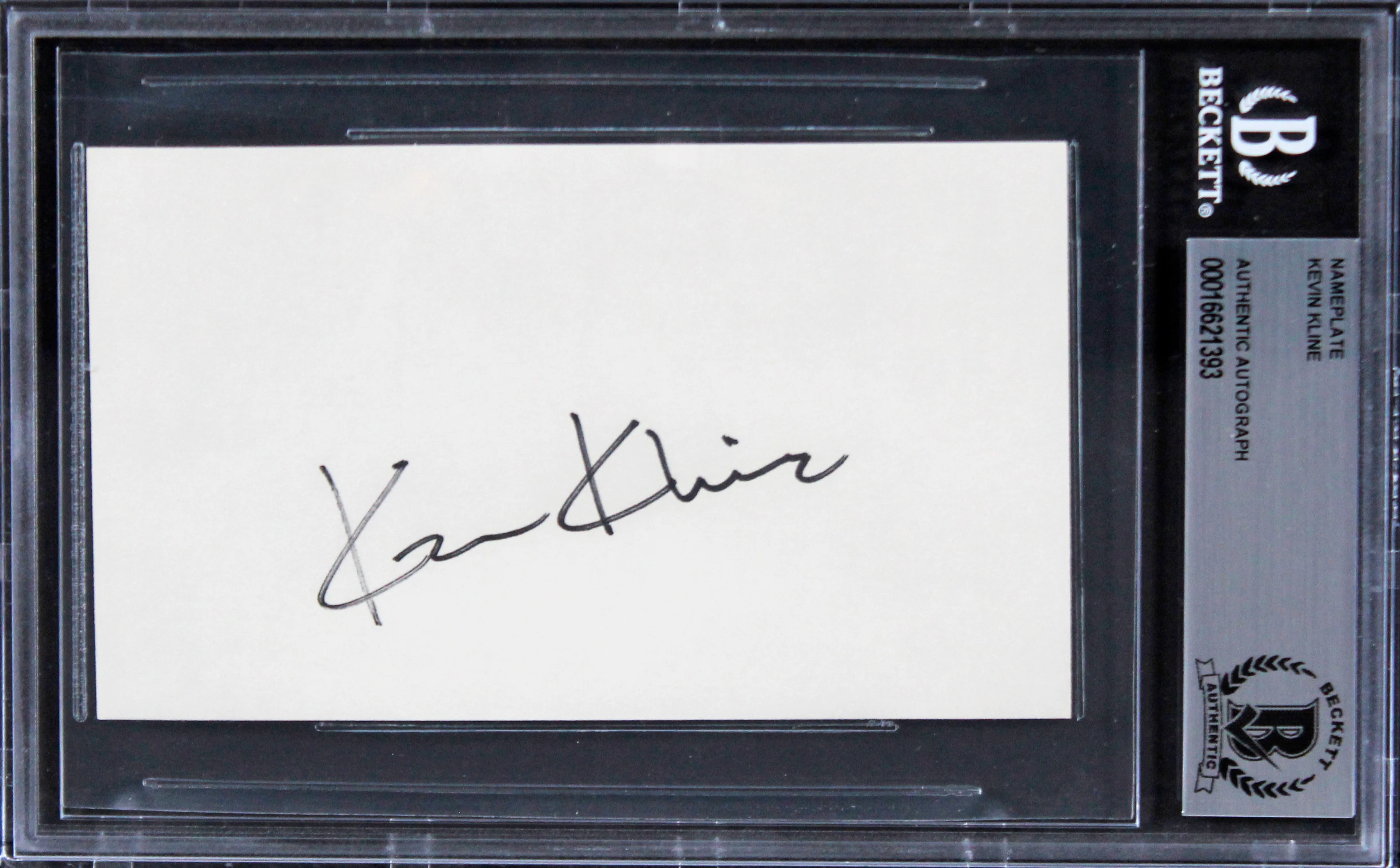 Kevin Kline A Fish Called Wanda Authentic Signed 3x5 Index Card BAS Slabbed