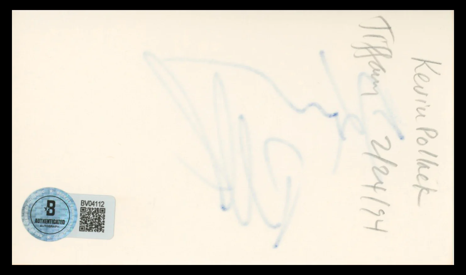 Kevin Pollak A Few Good Men Authentic Signed 3x5 Index Card BAS #BV04112 - Image 3