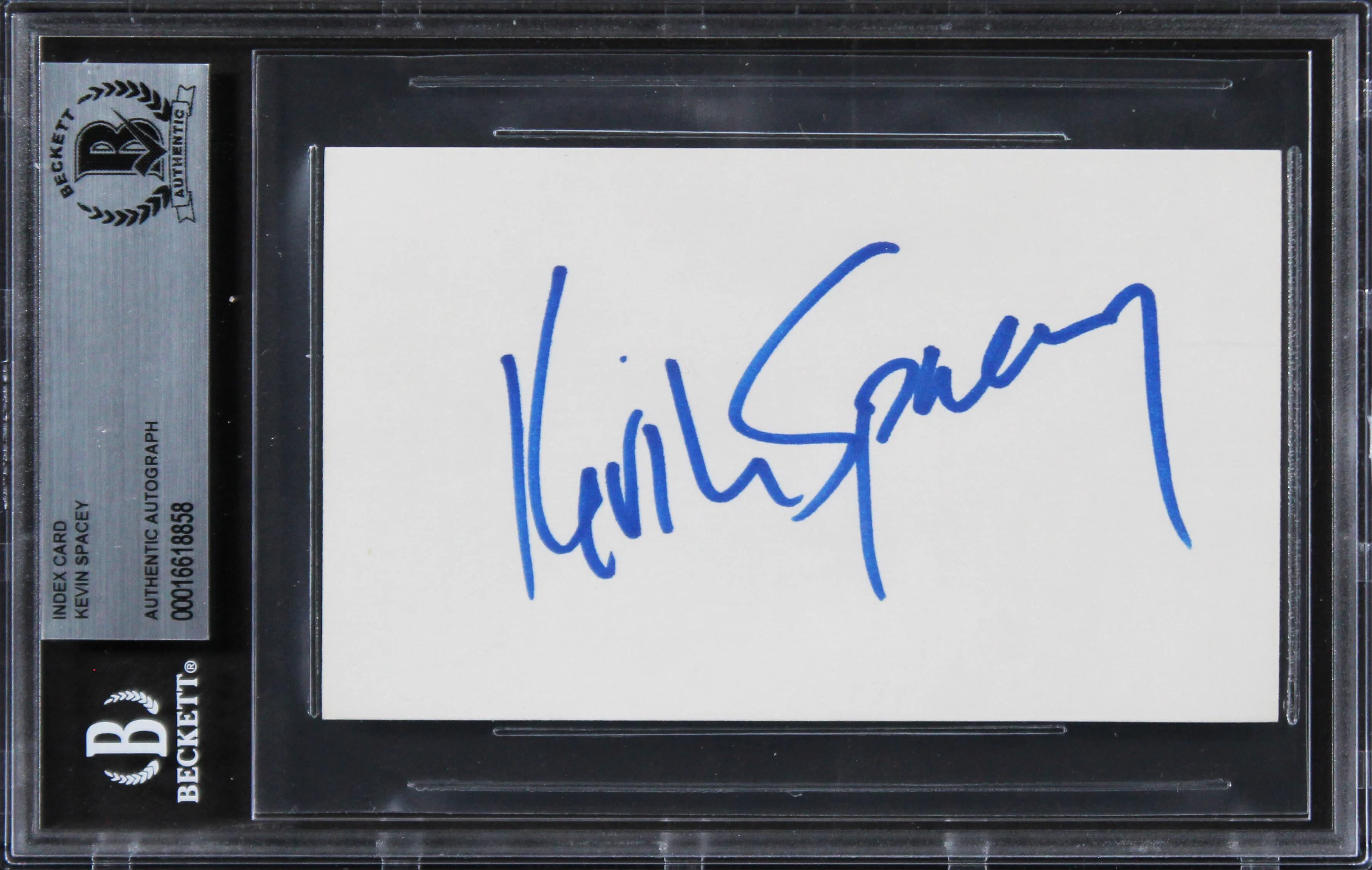 Kevin Spacey The Usual Suspects Authentic Signed 3x5 Index Card BAS Slabbed - Image 2