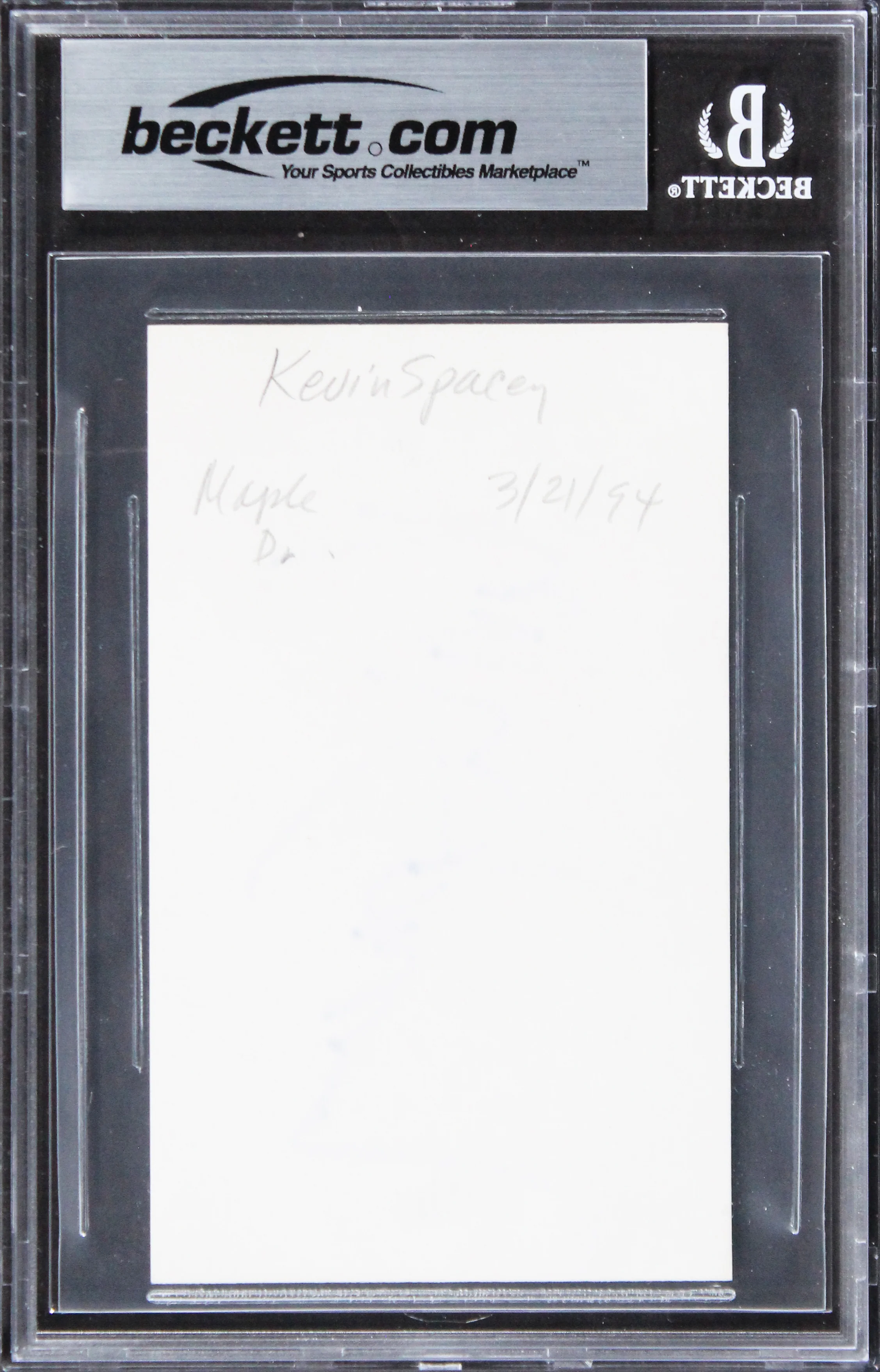 Kevin Spacey The Usual Suspects Authentic Signed 3x5 Index Card BAS Slabbed - Image 3
