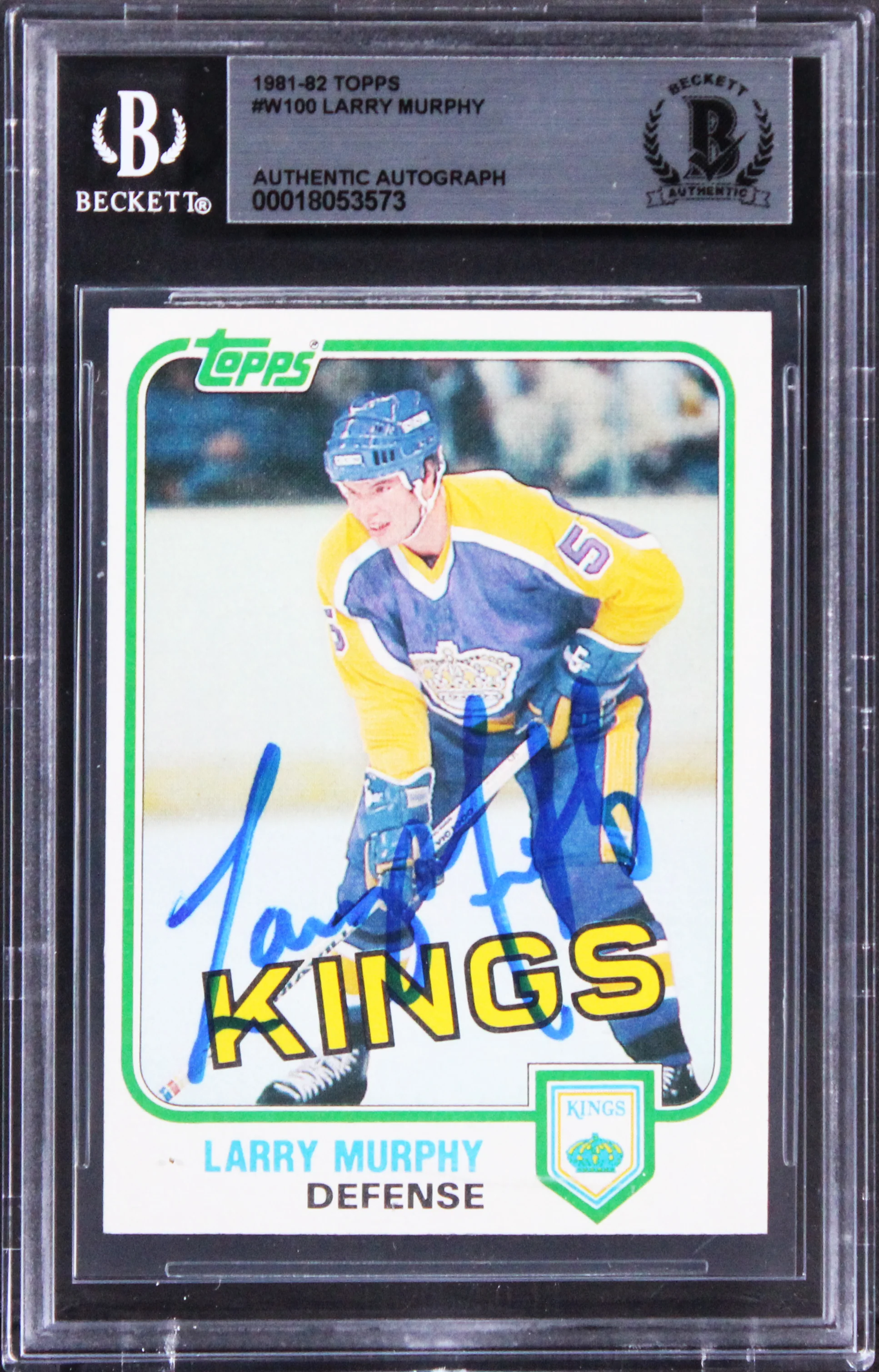 Kings Larry Murphy Authentic Signed 1981 Topps #W100 Card BAS Slabbed - Image 2
