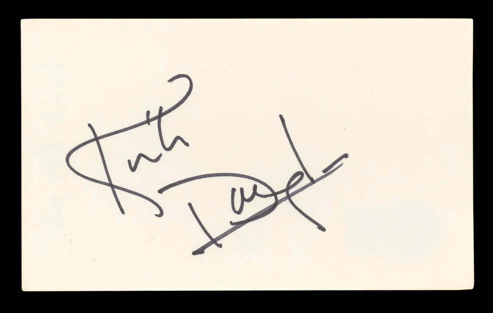 Kirk Douglas Spartacus Authentic Signed 3x5 Index Card Autographed BAS #BL96690