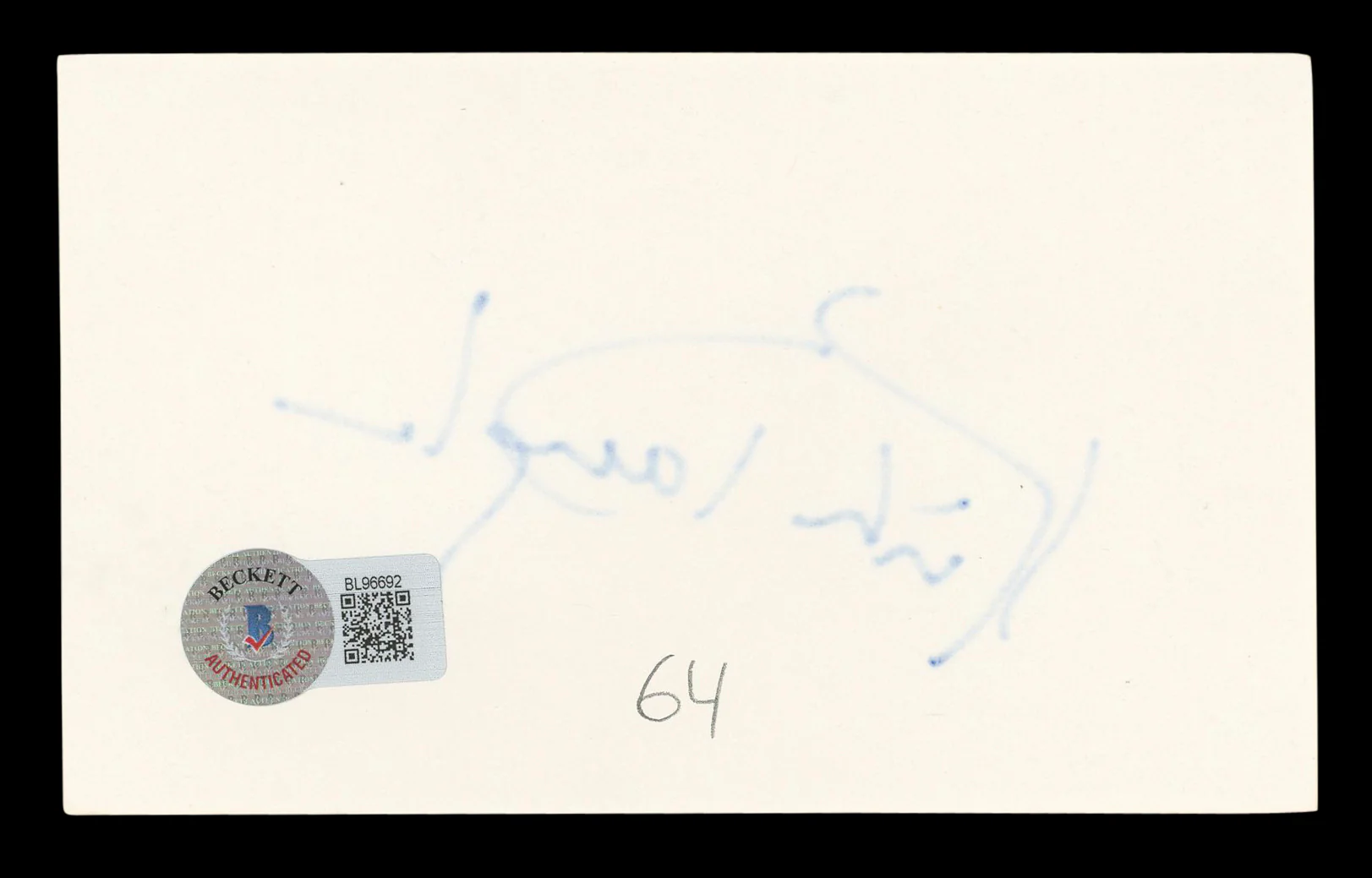 Kirk Douglas Spartacus Authentic Signed 3x5 Index Card Autographed BAS #BL96692 - Image 3
