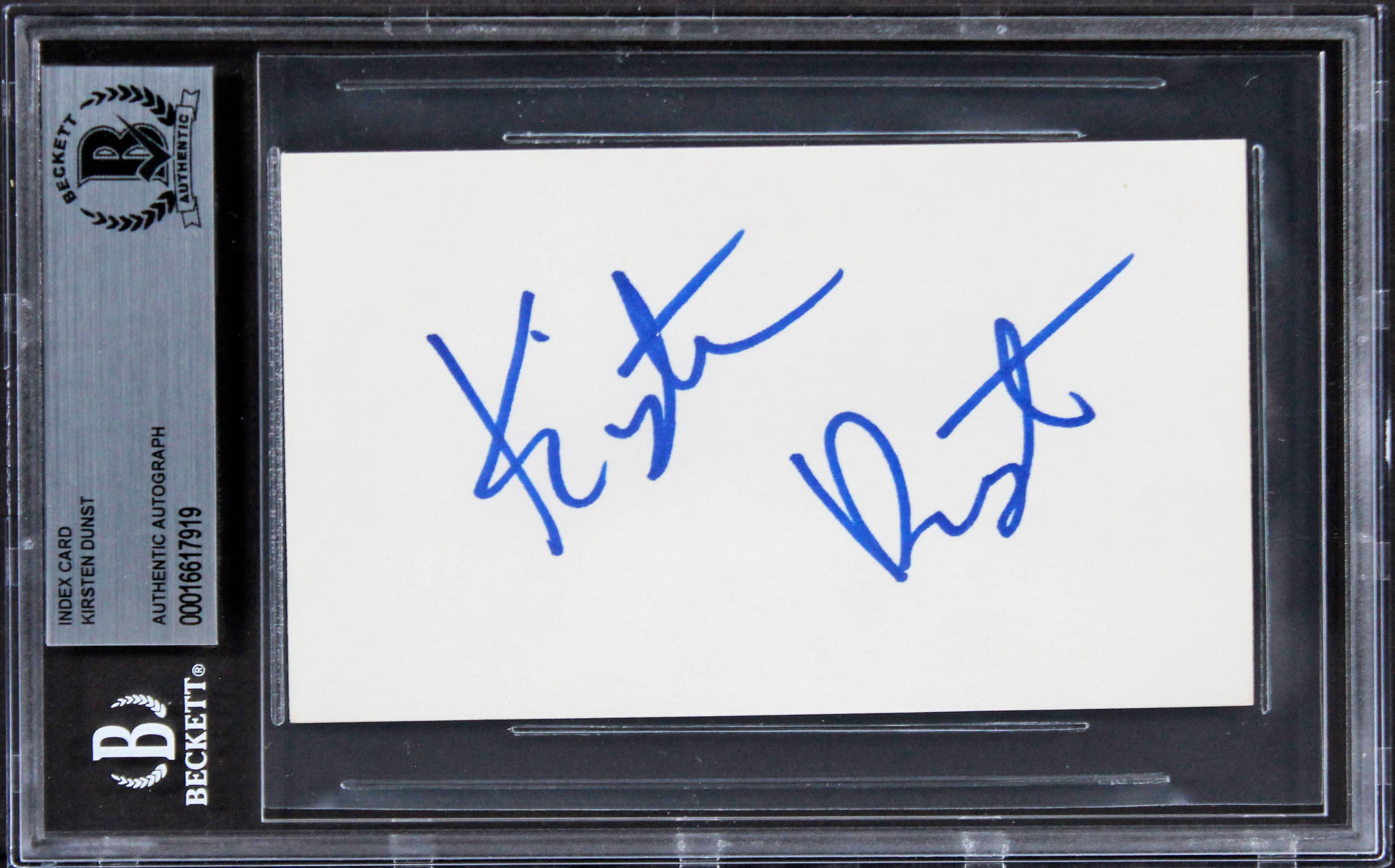 Kirsten Dunst Spider-Man Authentic Signed 3x5 Index Card Autographed BAS Slabbed - Image 2