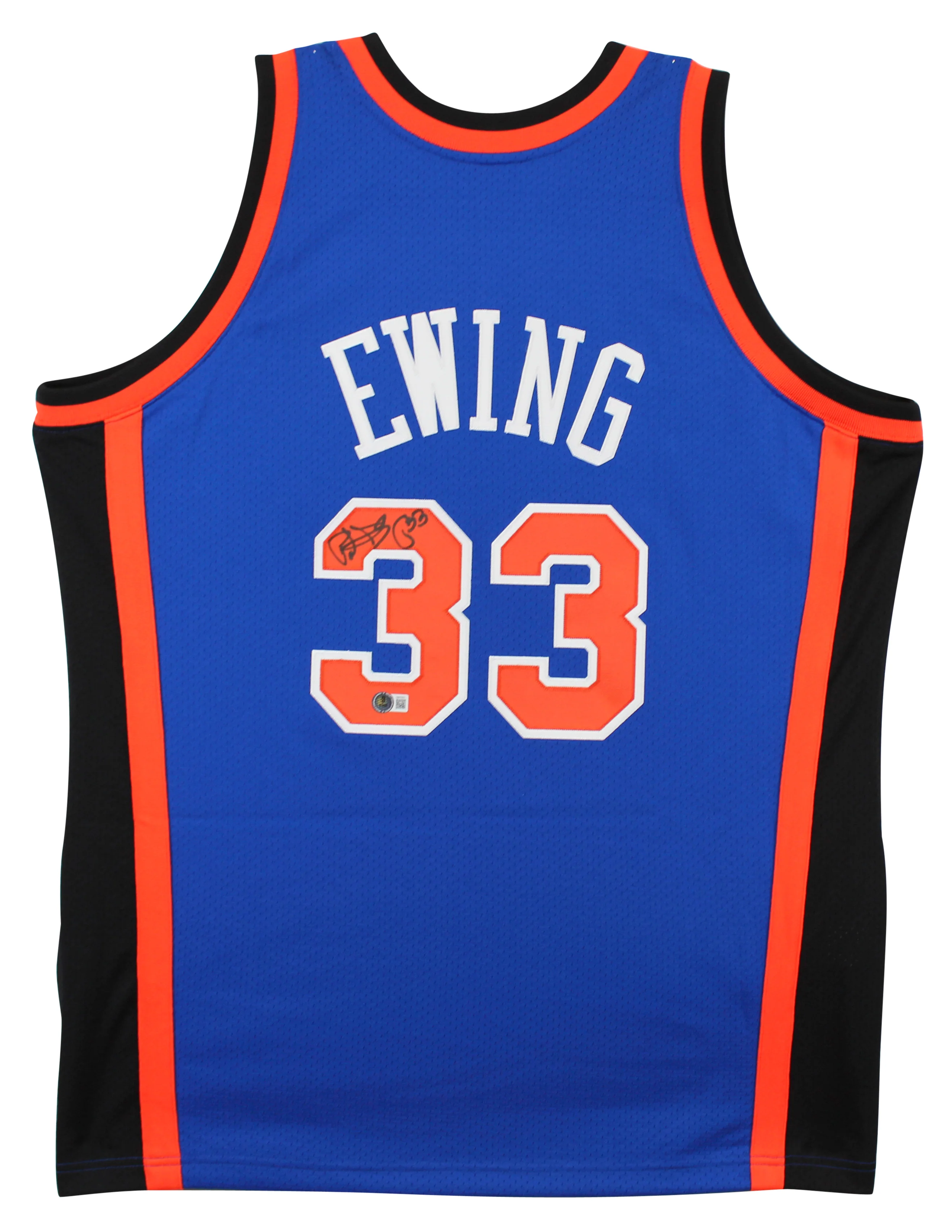 Knicks Patrick Ewing Signed Blue M&N 1998-99 HWC Authentic Jersey BAS #1W470531 - Image 2