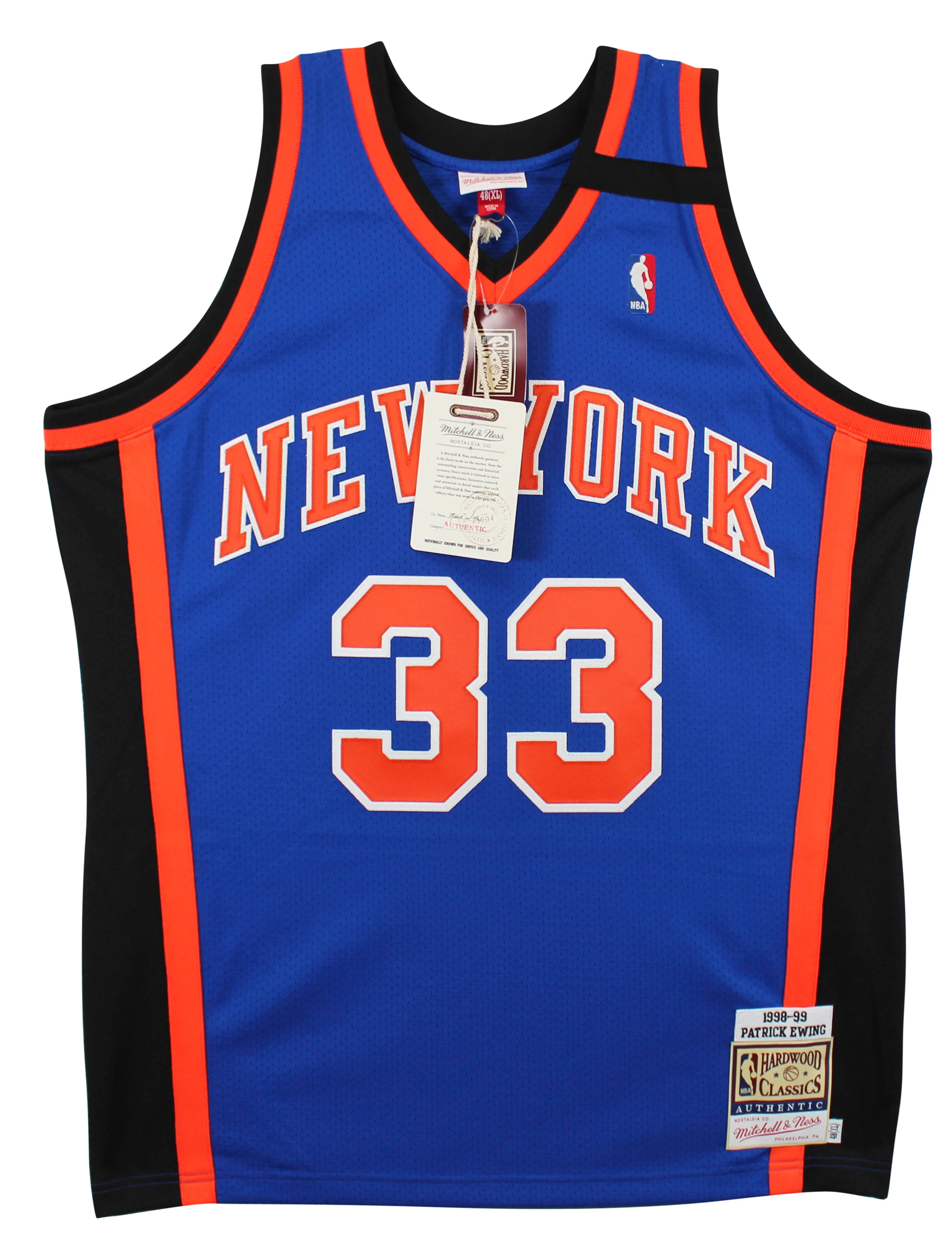 Knicks Patrick Ewing Signed Blue M&N 1998-99 HWC Authentic Jersey BAS #1W470531 - Image 5