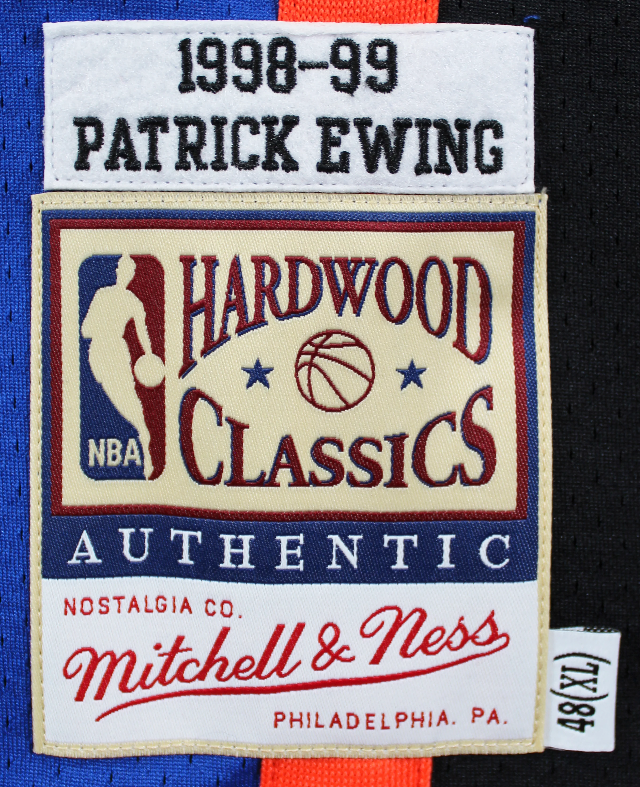 Knicks Patrick Ewing Signed Blue M&N 1998-99 HWC Authentic Jersey BAS #1W470531 - Image 6