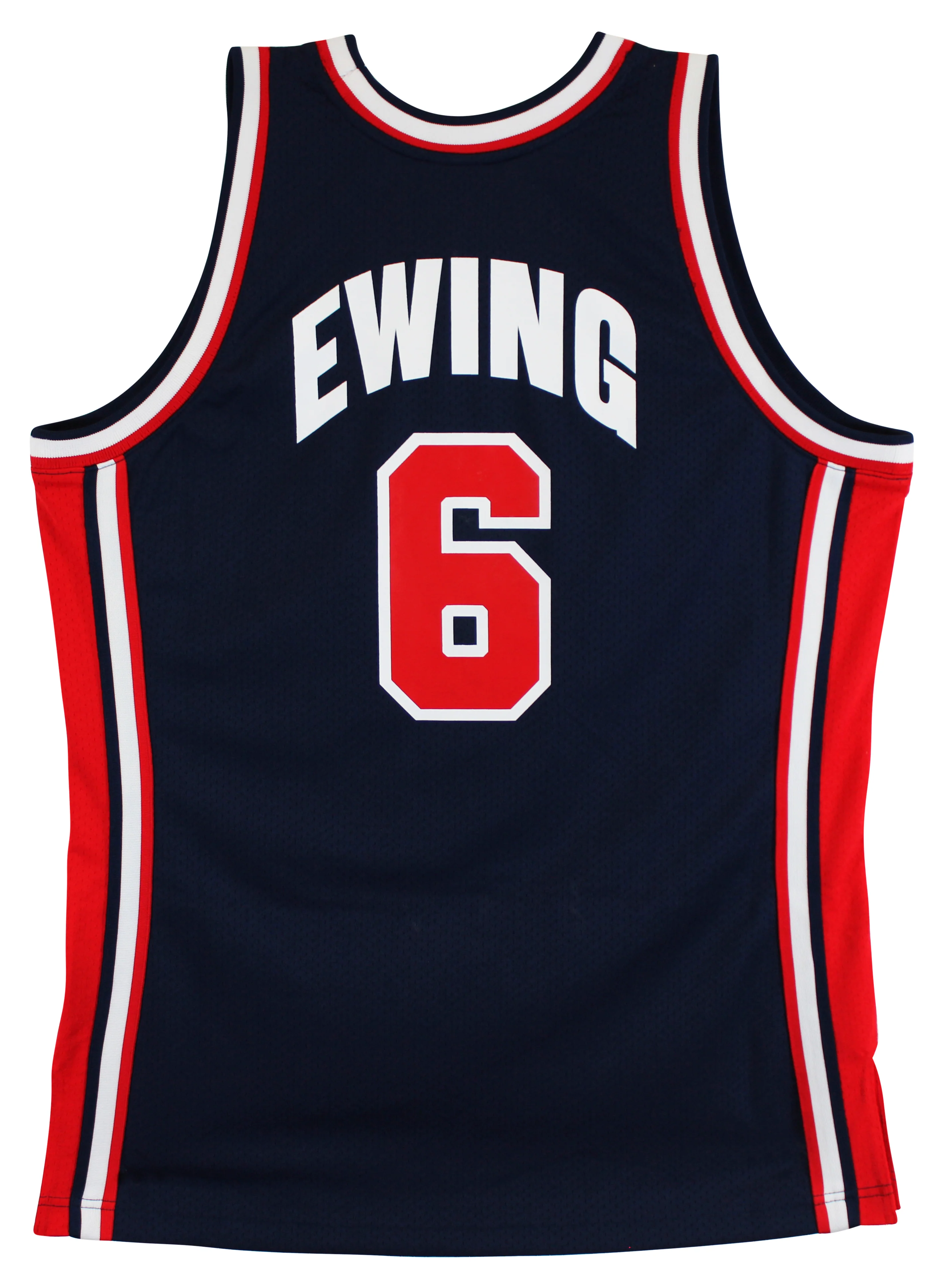Knicks Patrick Ewing Signed Navy Blue 1992 Team USA M&N Authentic Jersey BAS - Image 7