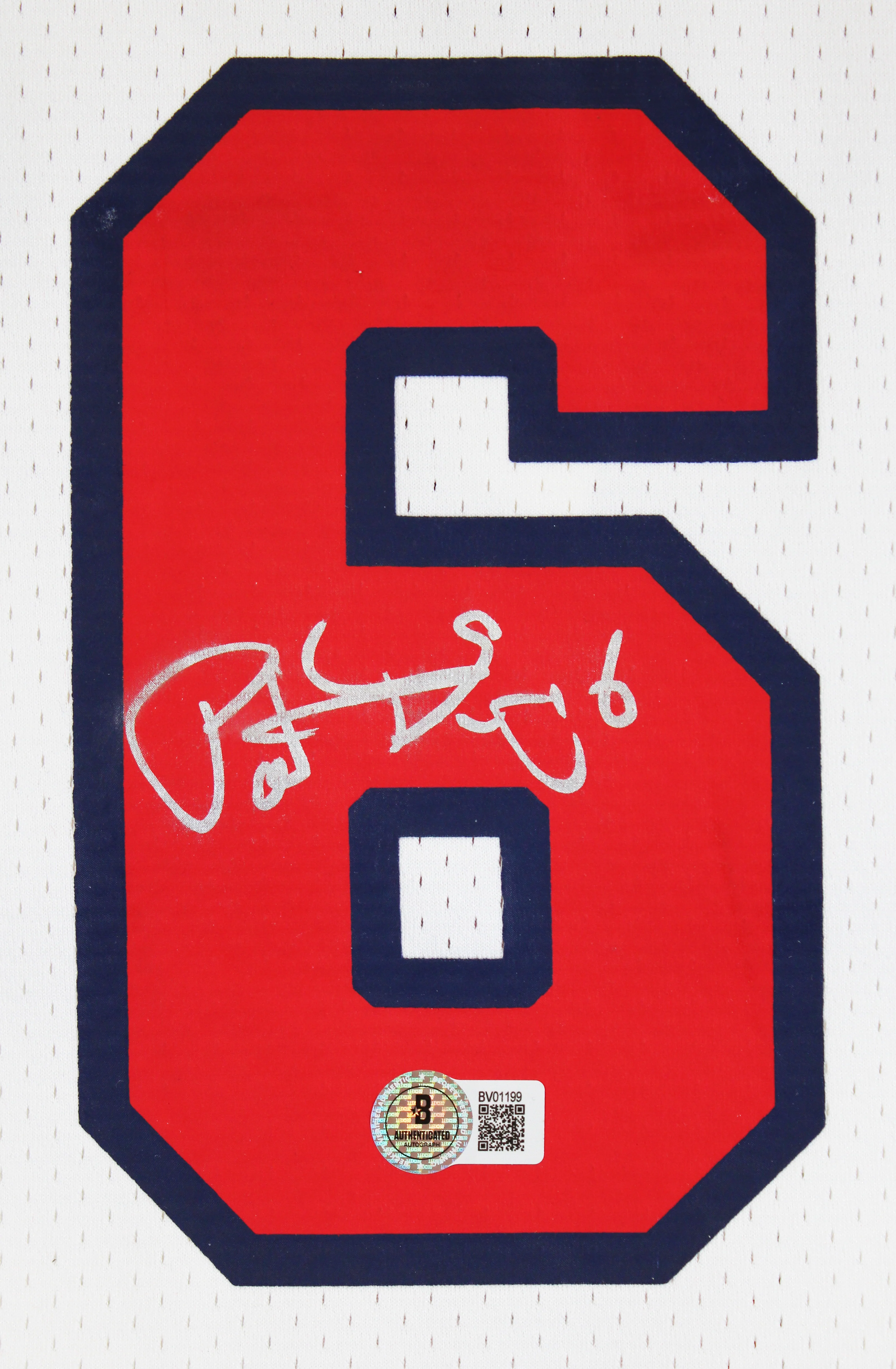 Knicks Patrick Ewing Signed White M&N 1992 USA Authentic Jersey BAS #BV01199 - Image 4