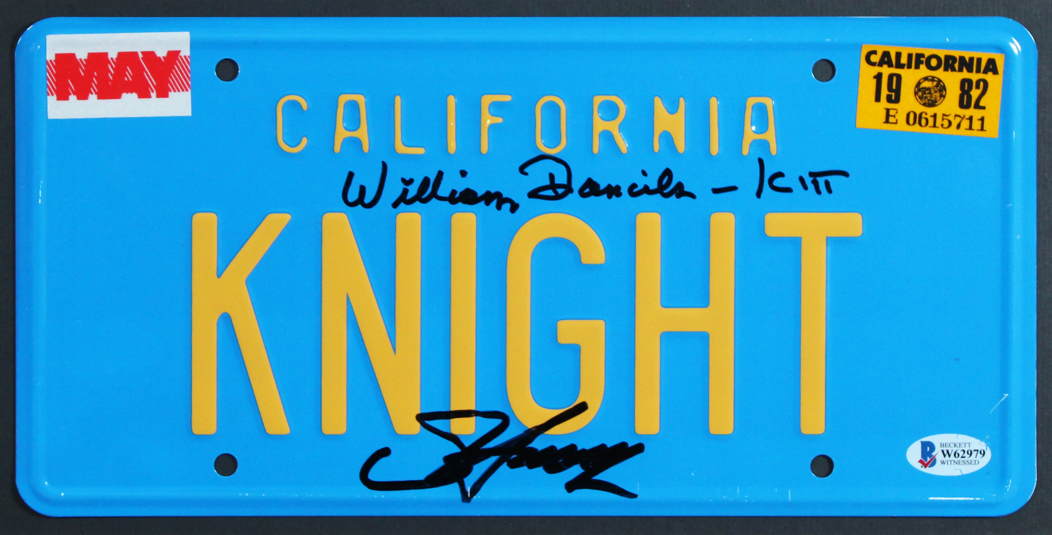 Knight Rider (2) Hasselhoff & Daniels Signed License Plate Framed Display BAS - Image 3