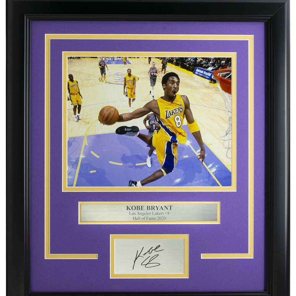 Kobe Bryant Framed 8x10 L.A. Lakers Dunk Photo w/Laser Engraved Signature - Image 2