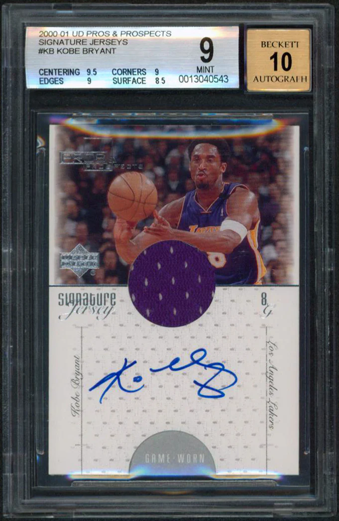 Kobe Bryant Signed 2000 UD P&P Signature Jersey #KB Card Card 9 Auto 10 BAS Slab - Image 2