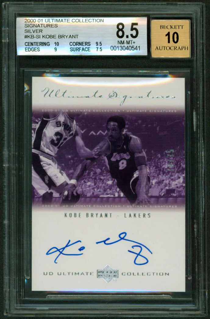 Kobe Bryant Signed 2000 Ultimate Collect Silver #KB-SI Card 8.5 Auto 10 BAS Slab - Image 2