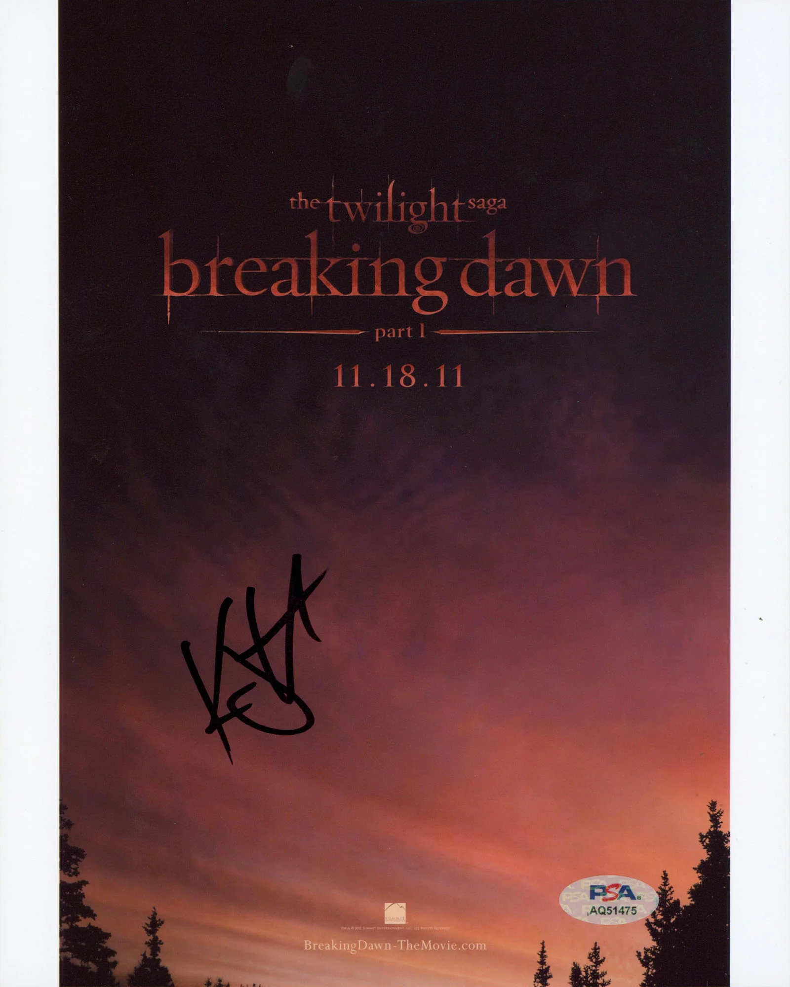 Kristen Stewart Twilight Authentic Signed 8x10 Vertical Photo PSA/DNA #AQ51475