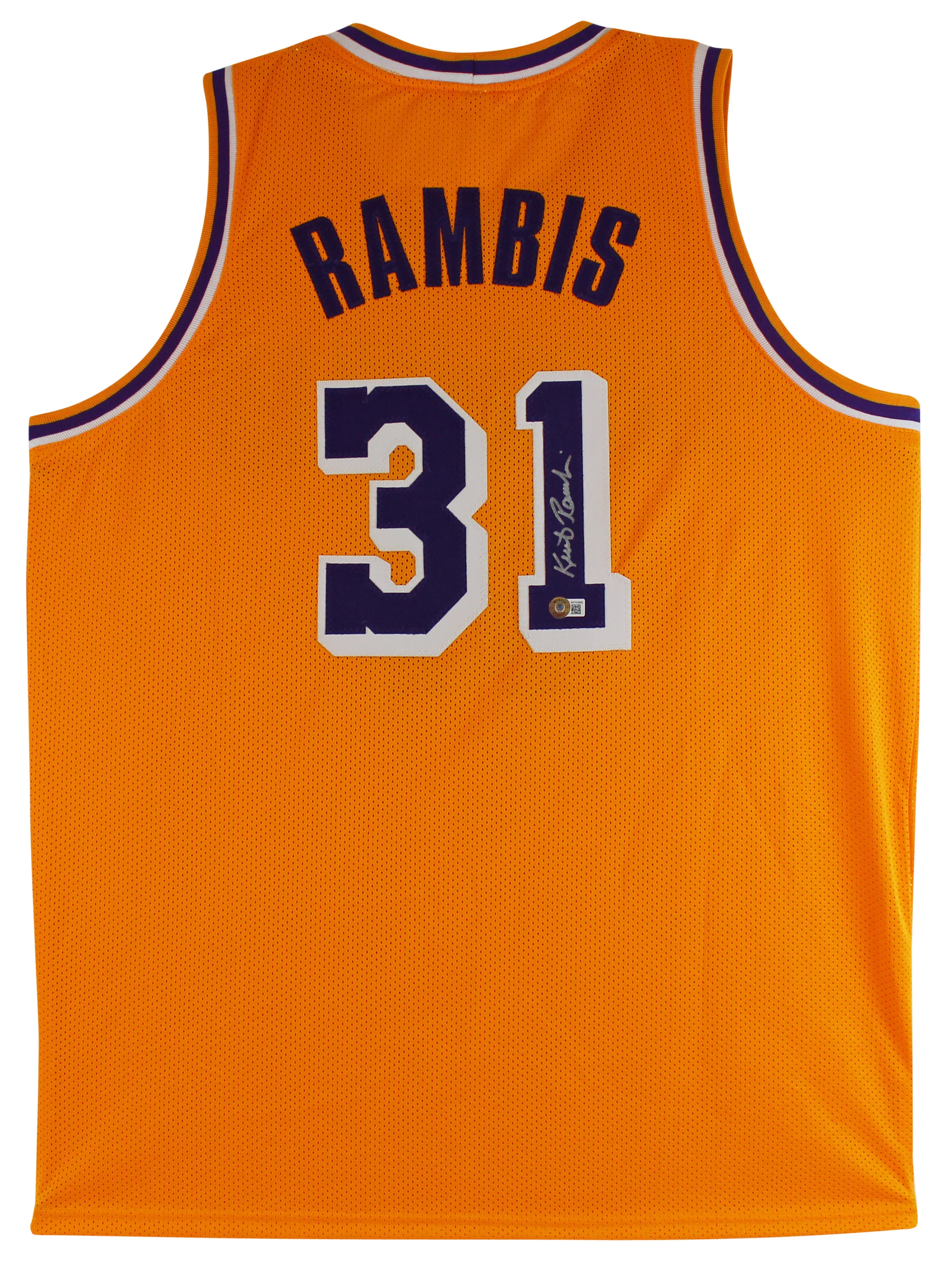 Kurt Rambis Authentic Signed Yellow Pro Style Jersey Autographed BAS Witnessed - Image 2