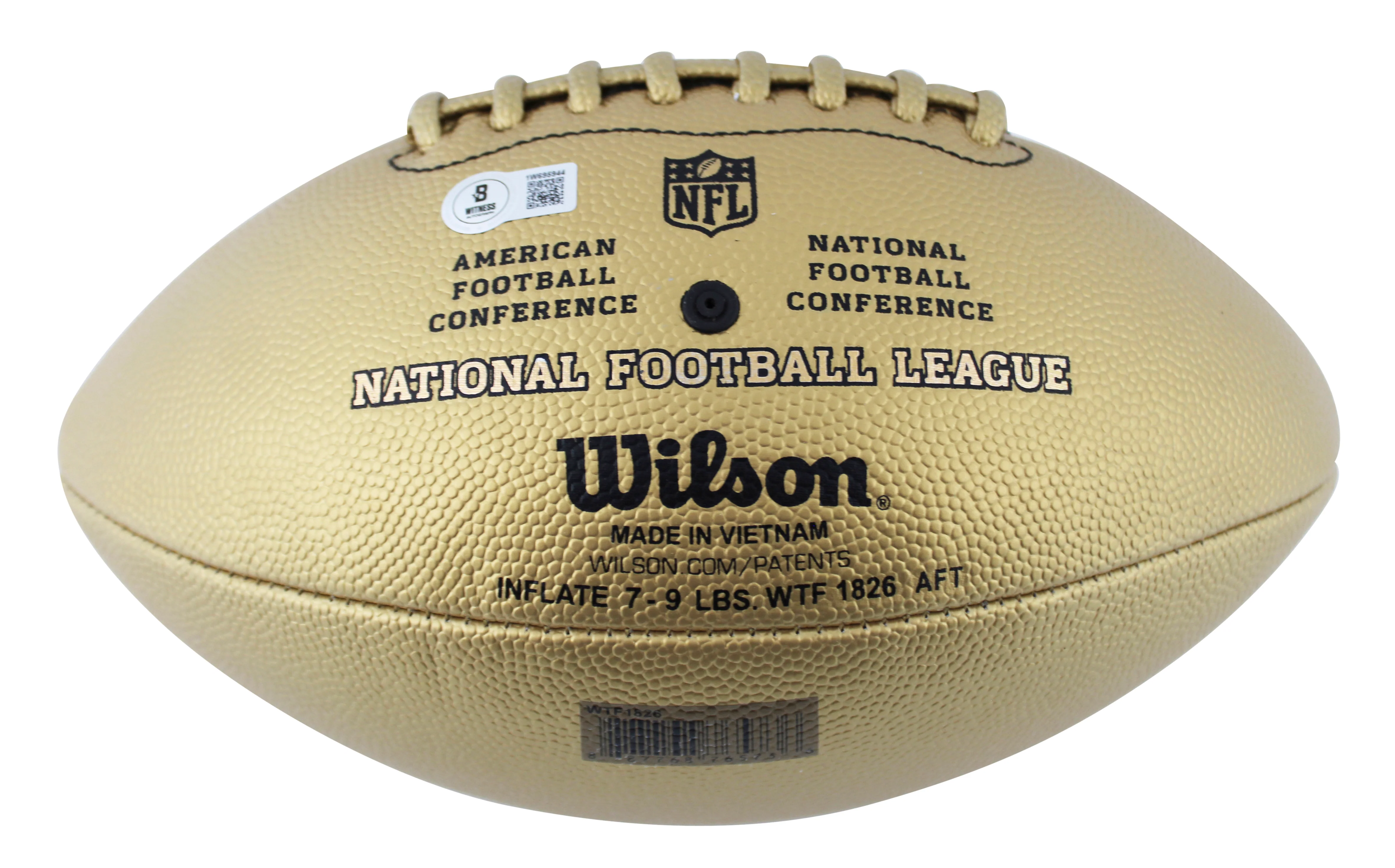 Kurt Warner Signed Wilson Replica Duke Metallic Gold Football W/ Case BAS Wit - Image 6