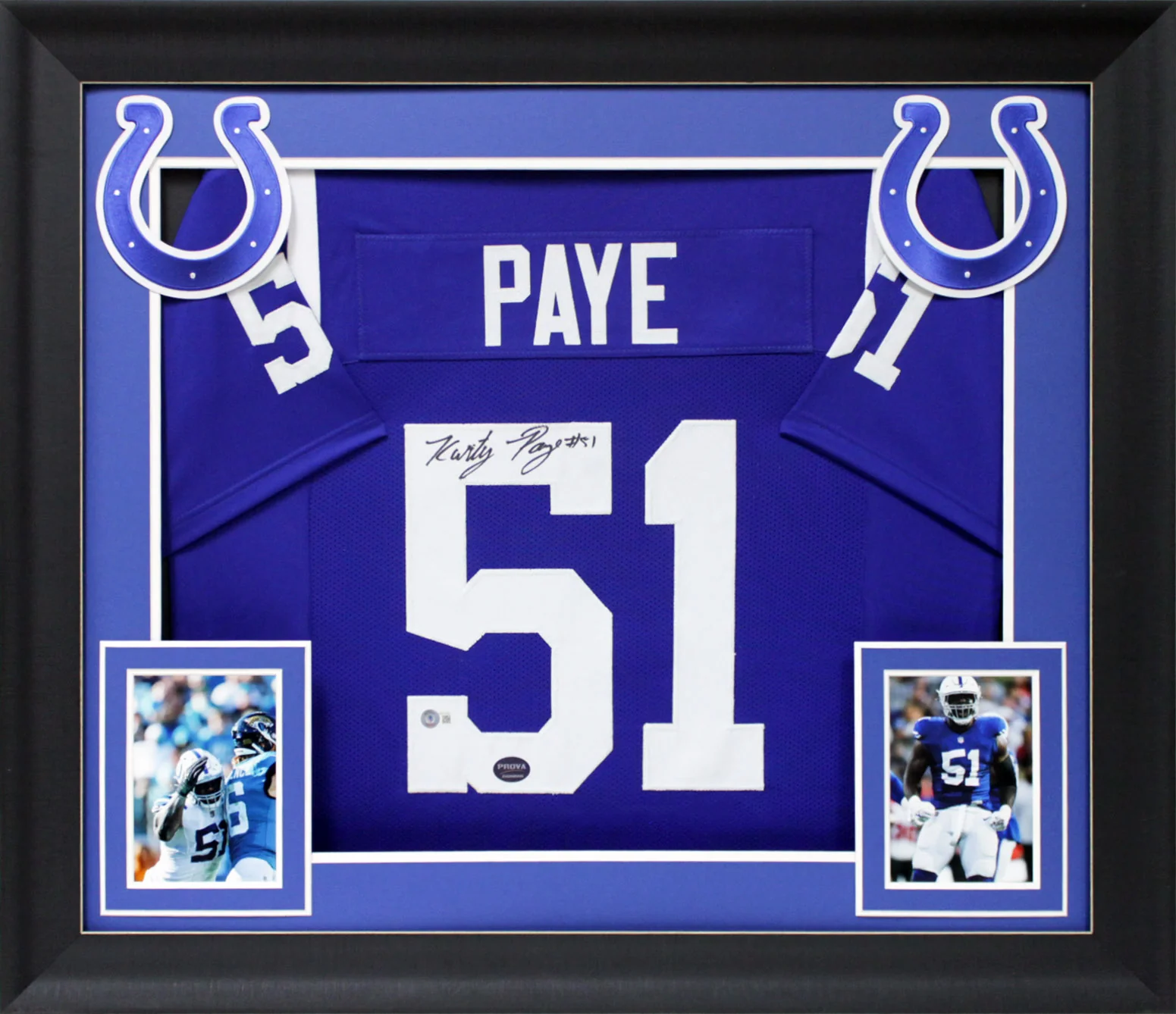Kwity Paye Authentic Signed Blue Pro Style Framed Jersey BAS Witnessed - Image 2